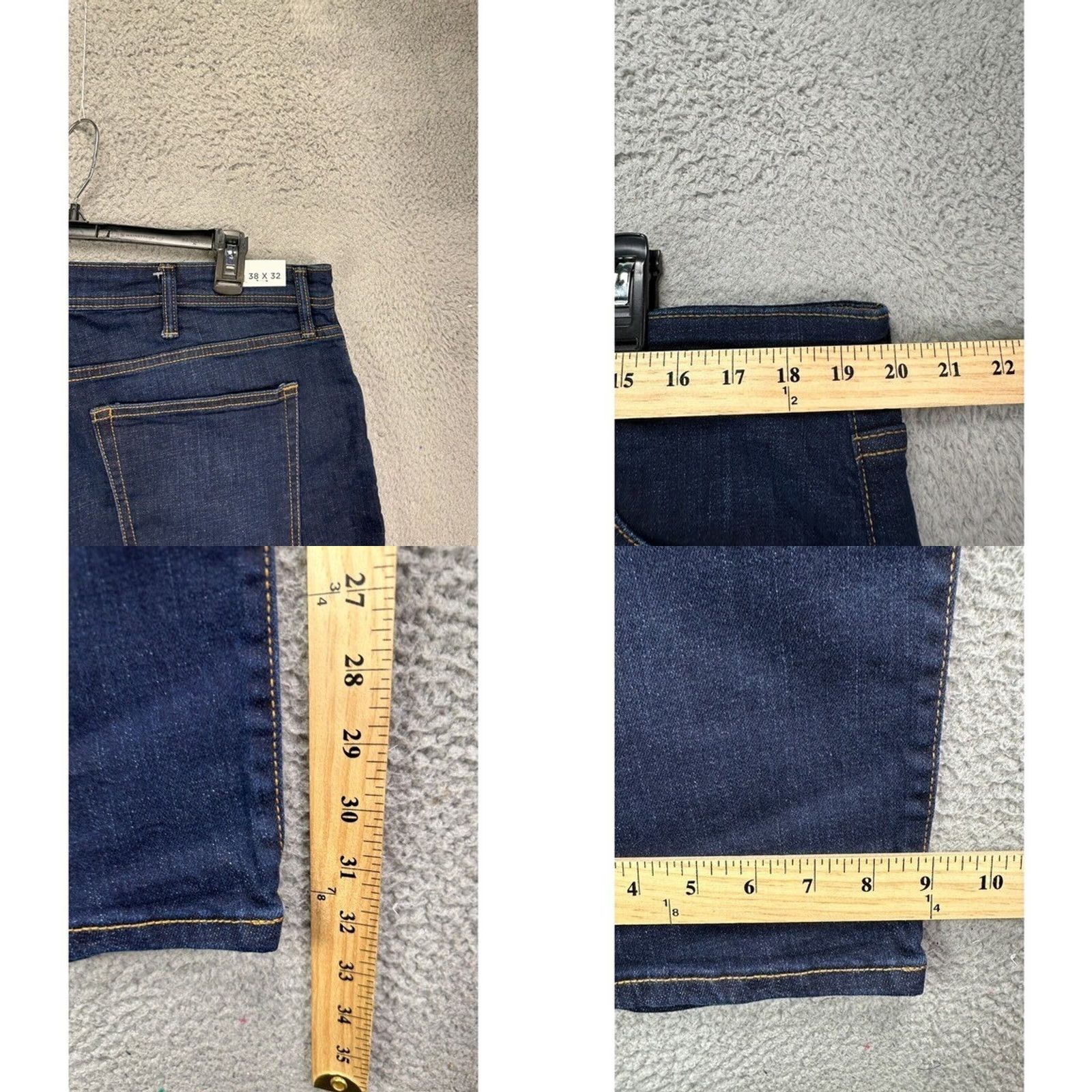 Vintage G.H. Bass Co. Jeans Mens 38X32 Blue Dark Wash Straight Fit 5 Pockets Denim NEW Size US 38 / EU 54 - 8 Thumbnail