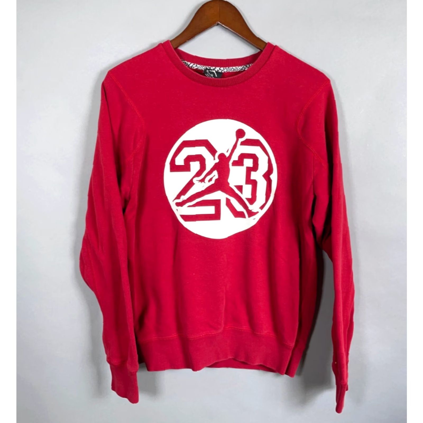 Jordan Brand Jordan Jumpman Crewneck Sweatshirt Adult Medium Red White 634491 695 Nike Size US M / EU 48-50 / 2 - 2 Thumbnail