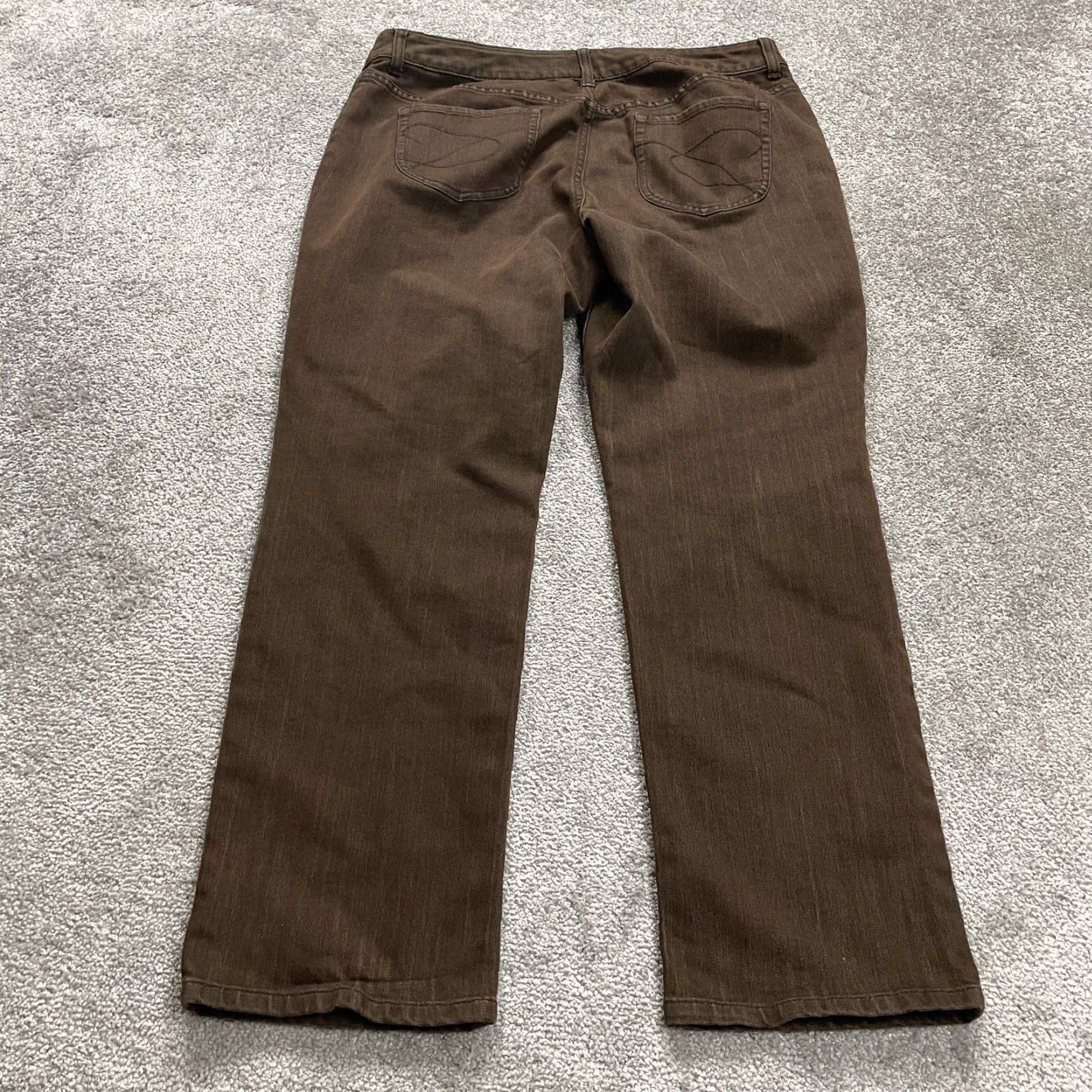 Vintage Chico's Jeans Womens 2.55 Brown Cotton Denim 37x29 Straight 5-Pocket Regular Large Brown Chico's Comfort Size 28" / US 6 / IT 42 - 2 Thumbnail