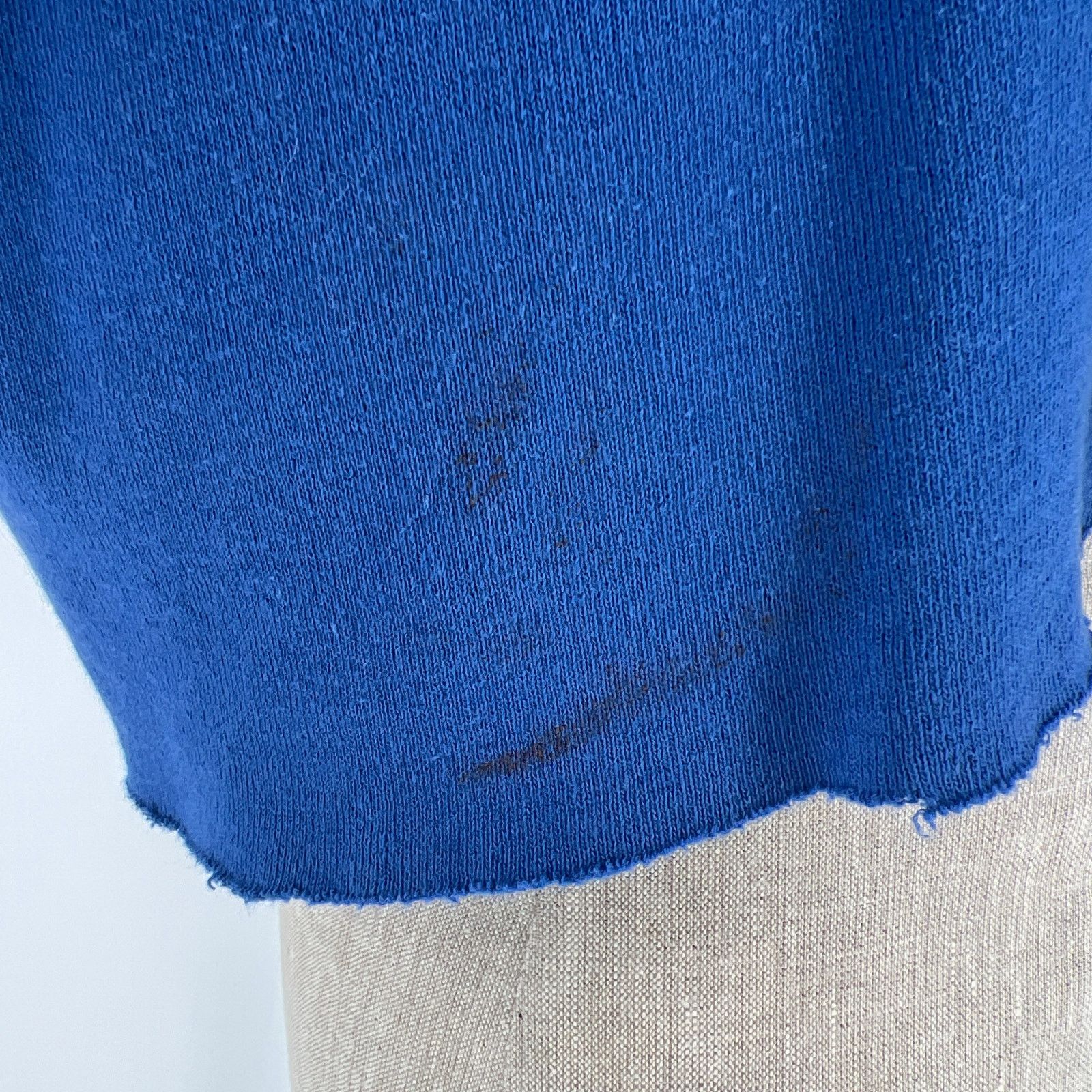 Vintage 90s blank crewneck blue cropped sweatshirt 1990s vintage Size ONE SIZE - 6 Thumbnail