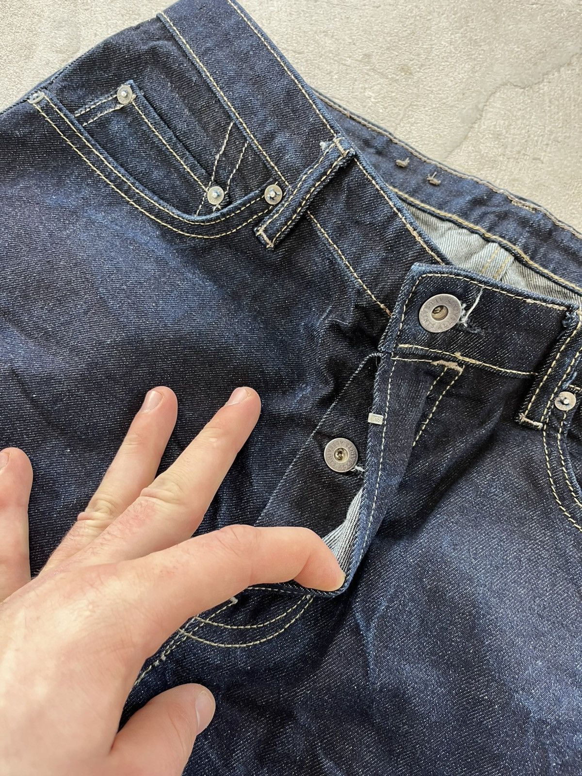 Allsaints Vintage AllSaints Jack Navy luxury Slim Selvedge Denim Jeans Size US 32 / EU 48 - 19 Thumbnail
