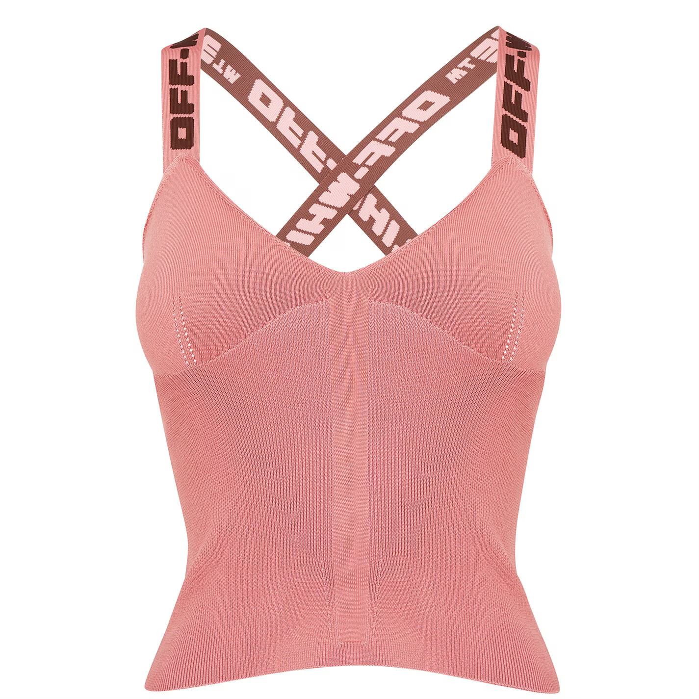 Off-White o1g2r1mq1224 Logo Band Tank Top in Pink Size M / US 6-8 / IT 42-44 - 1 Thumbnail