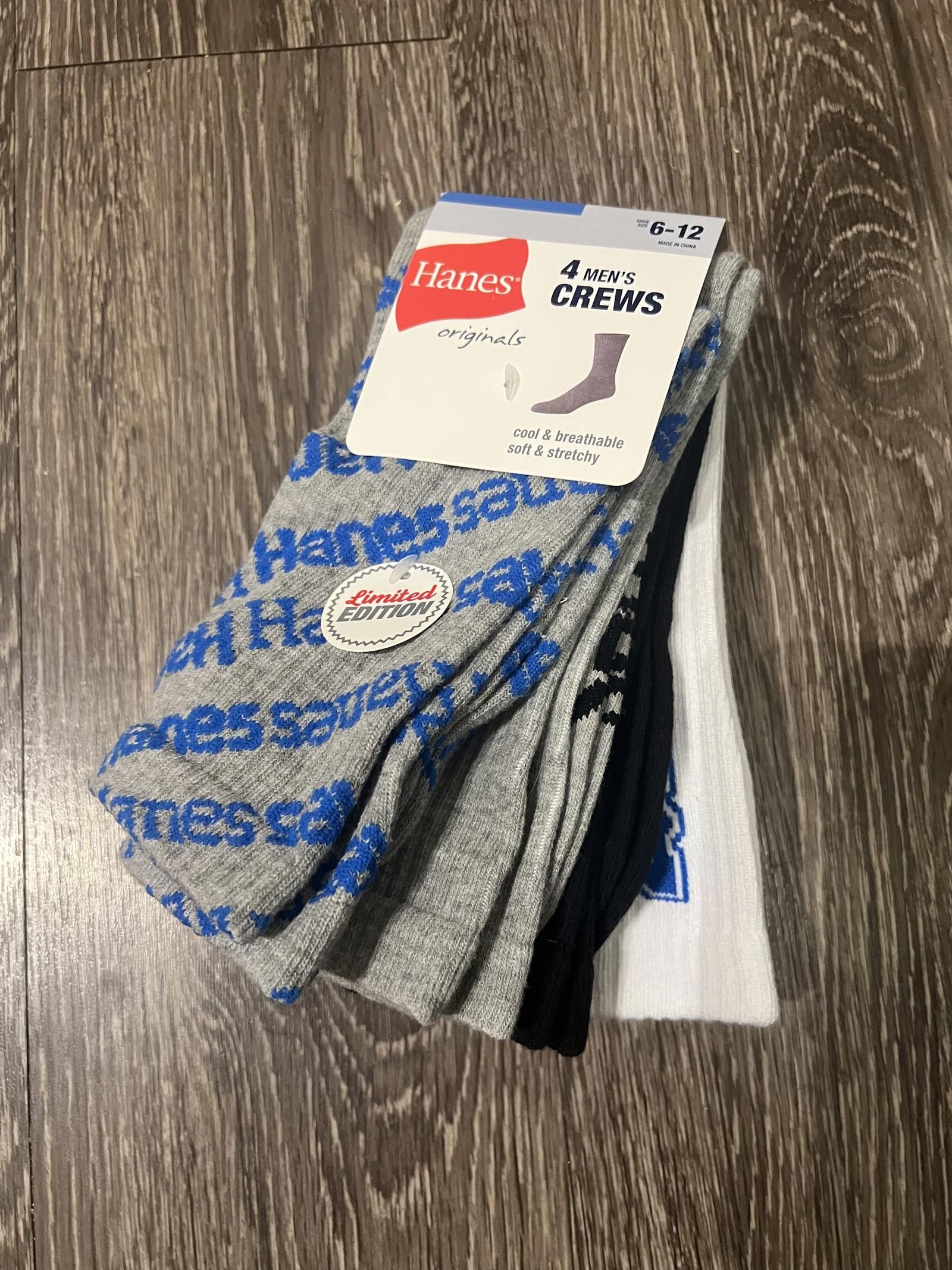 Hanes Hanes 4 Pack Men's Crew Socks Size ONE SIZE - 1 Thumbnail