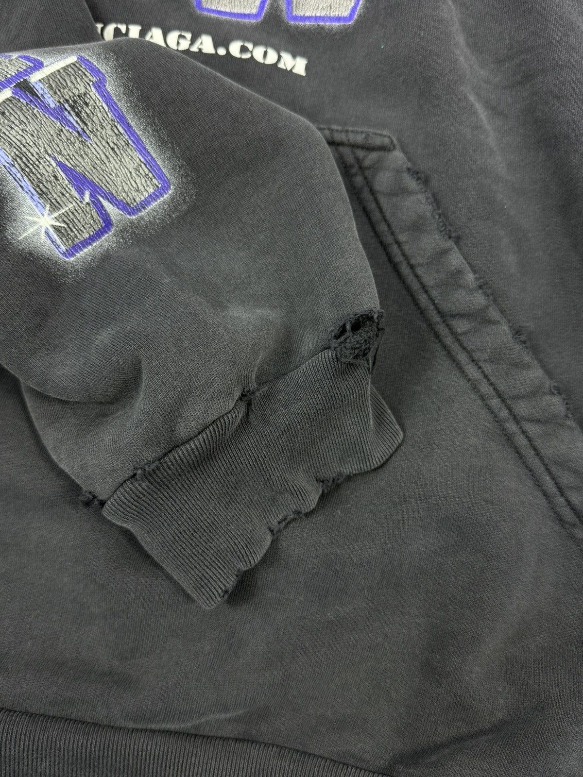 Balenciaga SEE NOW BUY NOW PRINT DISTRESSED HOODIE Size US XL / EU 56 / 4 - 5 Thumbnail