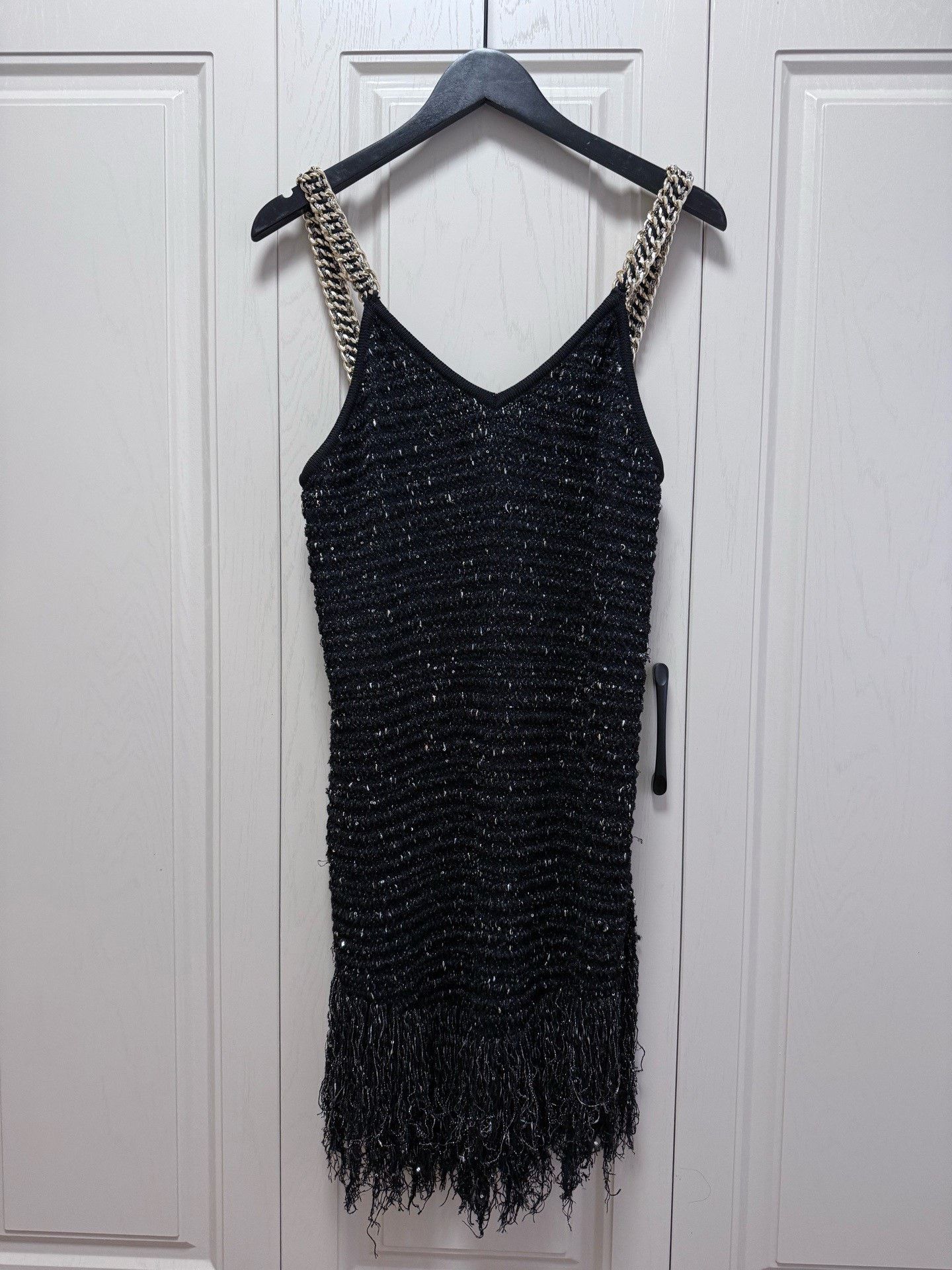 Balmain Balmain Black Sequin Woven Dress Size S / US 4 / IT 40 - 1 Thumbnail