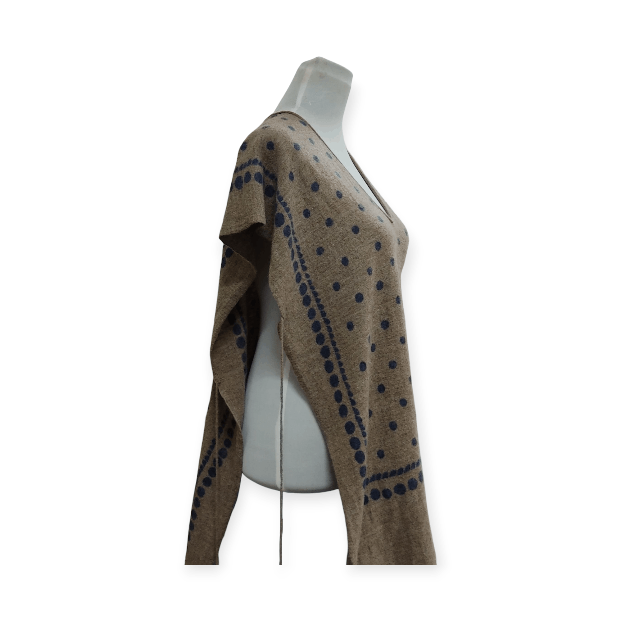45rpm 45rpm Kapital "Hua Xia" Polka Dot Woven Wool Poncho Size ONE SIZE - 3 Thumbnail