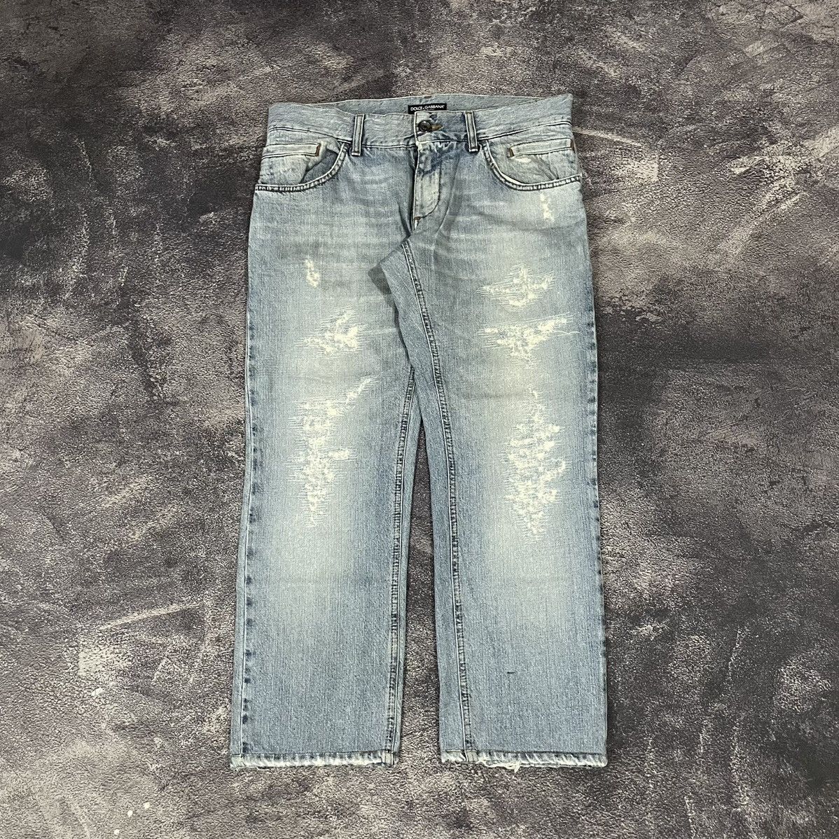 Dolce & Gabbana × Le Grande Bleu (L.G.B.) × Tornado Mart 00's Dolce & Gabbana Straight Distressed Jeans Size US 34 / EU 50 - 2 Thumbnail