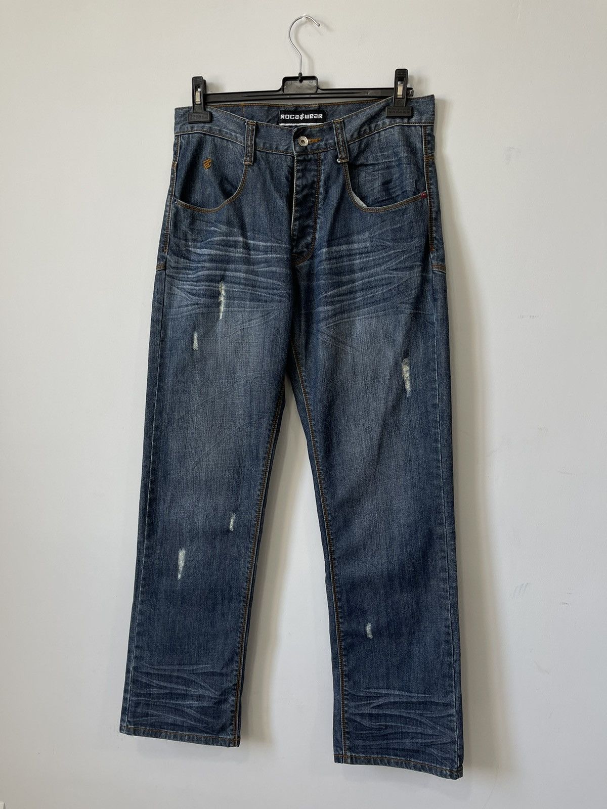 Rocawear Y2k Rocawear Crazy Vtg 90s Faded Embroidere Rap Skate Jeans Size US 32 / EU 48 - 8 Thumbnail