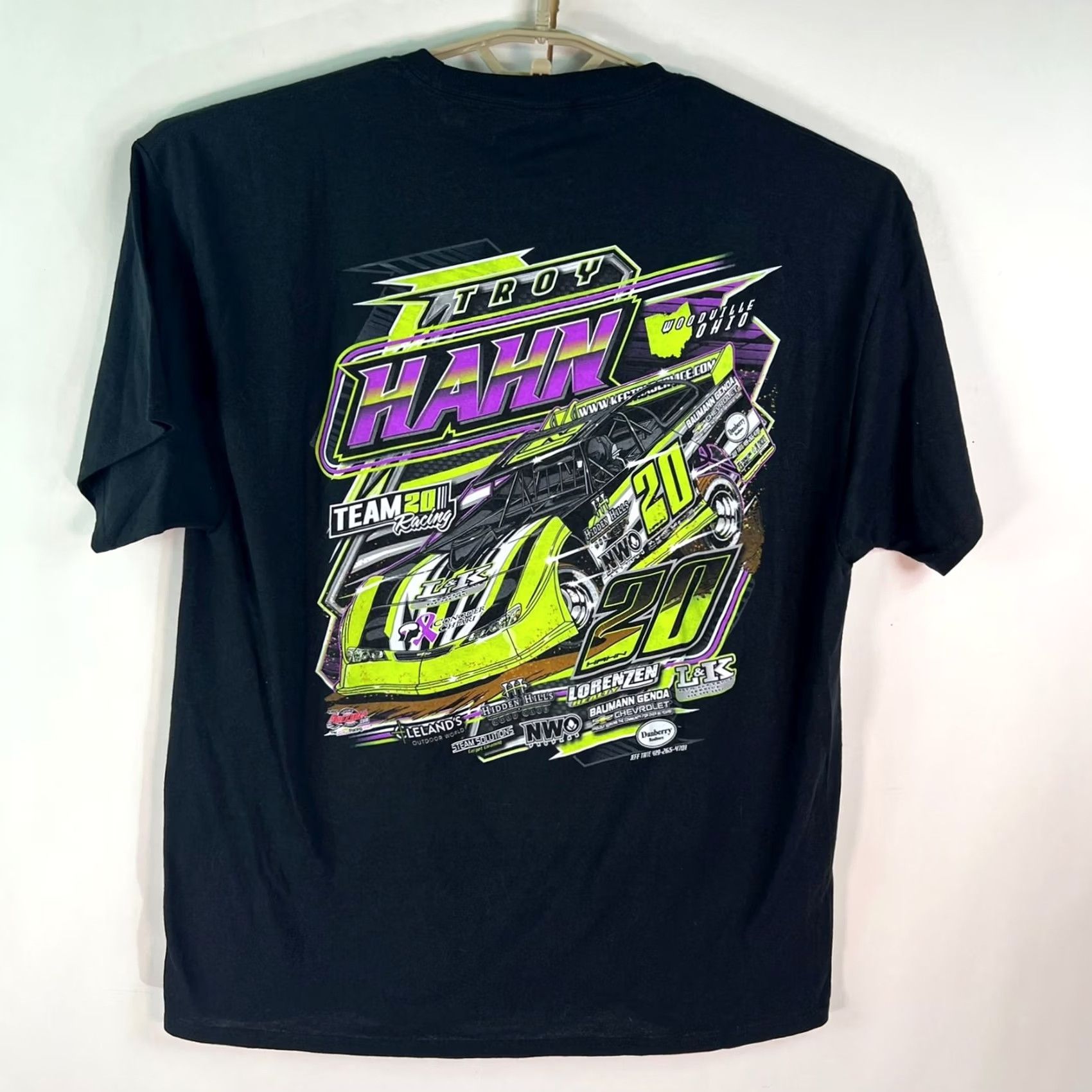 Port & Company Nike Shirt Troy Hahn #20 Racing 2 Sided Graphic Black T Shirt XL Adult Black Racing Mens Shirt Size US XL / EU 56 / 4 - 5 Thumbnail