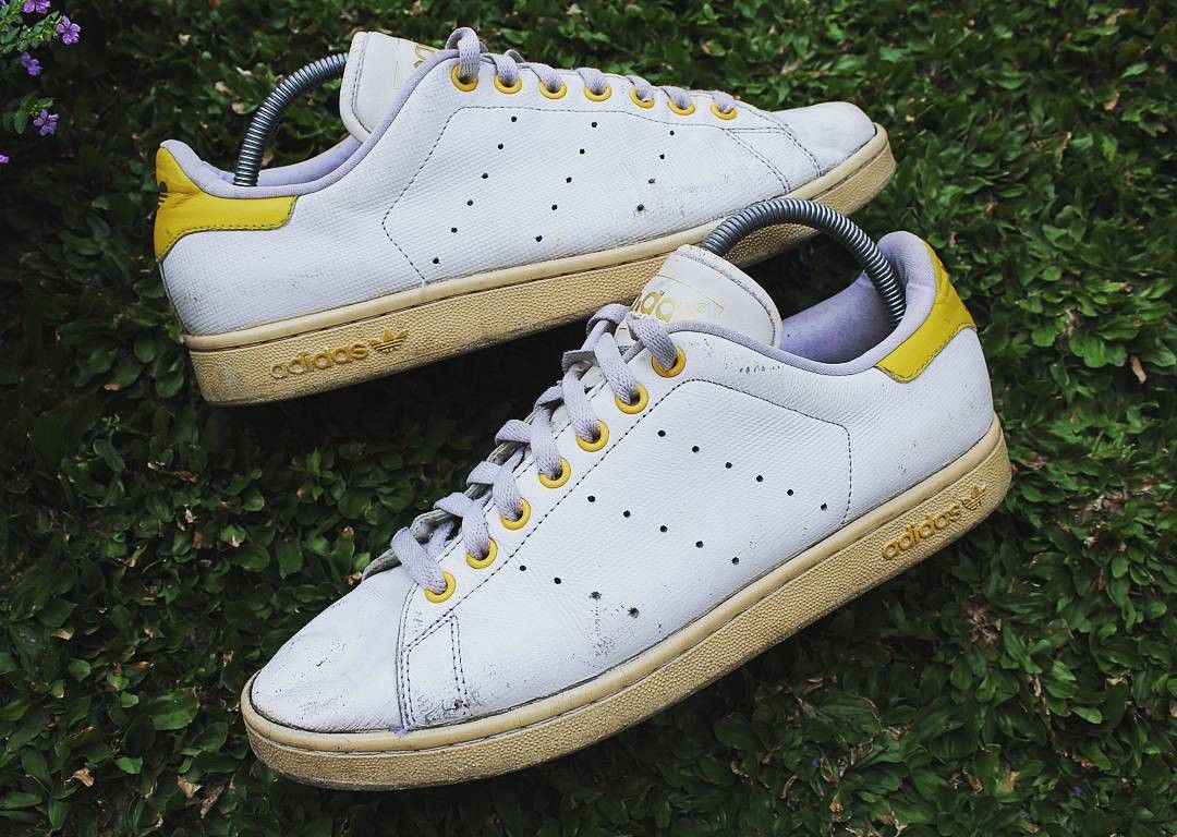 Adidas Adidas Originals Stan Smith II WHITE with Yellow Pattern Size US 11 / EU 44 - 2 Thumbnail