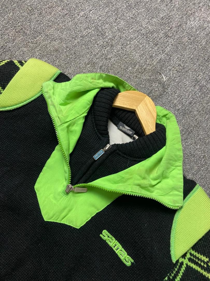 Japanese Brand SAMAS Half Zip Knit Padded Ski Sweater Jacket (196) Size US XXS / EU 40 - 6 Thumbnail