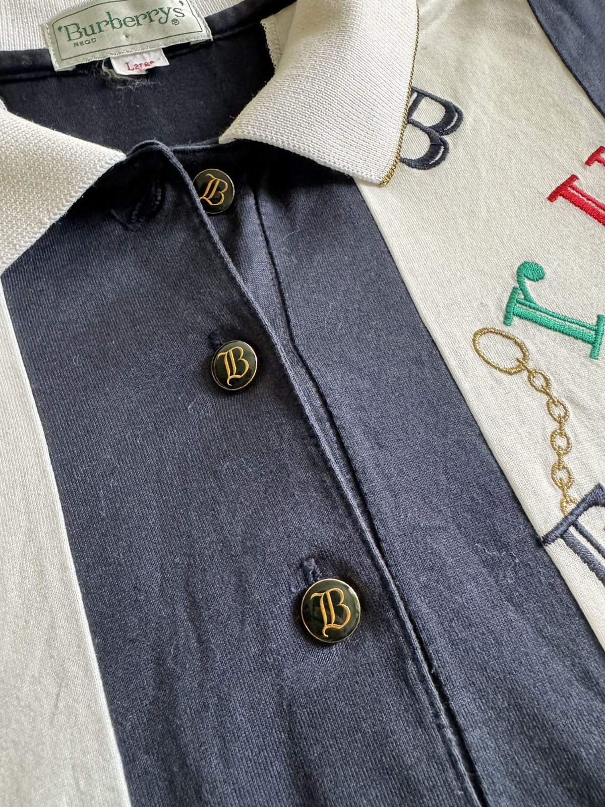 Burberry Vintage Burberry Alphabet Stripes Shirt Size US M / EU 48-50 / 2 - 6 Thumbnail