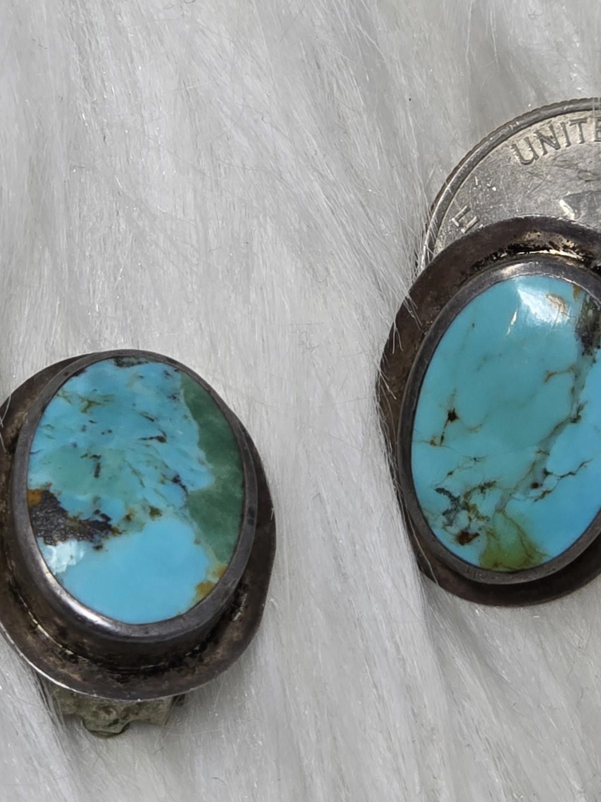 Sterling Silver Vintage Sterling Silver Turquoise Earrings Thailand Clip On Size ONE SIZE - 9 Thumbnail