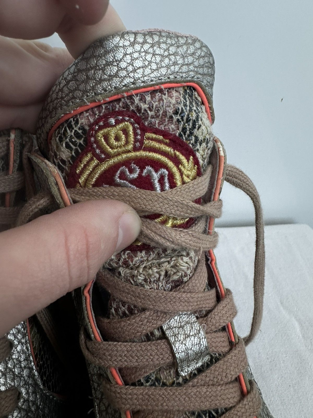 ASH ASH Limited Edition wedge sneakers snake print & pink spikes Size US 7 / IT 37 - 4 Thumbnail