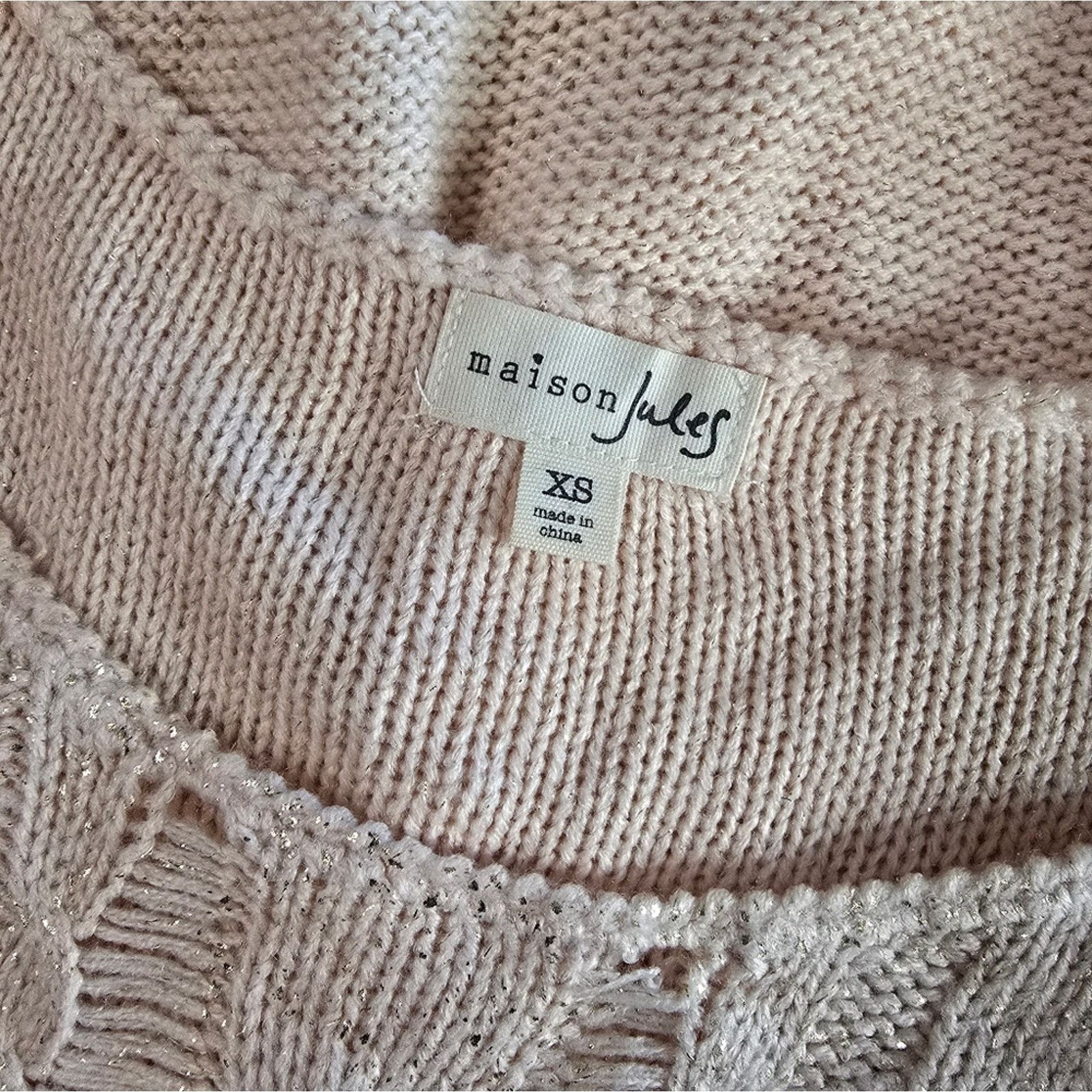 Other Light Pink Gold | MAISON JULES | Detailed Knit Sweater Size XS / US 0-2 / IT 36-38 - 3 Thumbnail