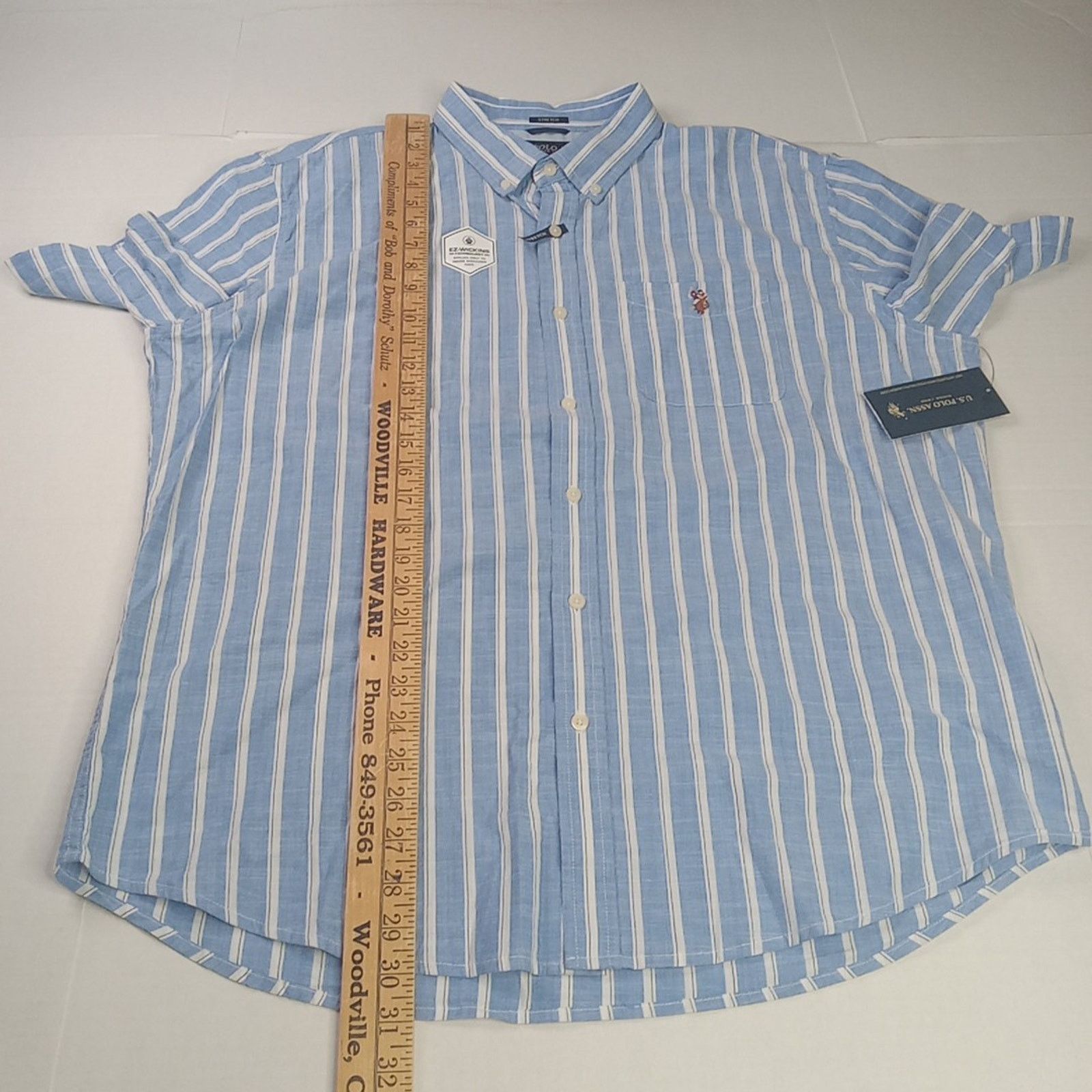 U.S. Polo Assn. U.S. Polo Assn. Woven Shirt Men's 2XL Stretch Blue Striped Size US XXL / EU 58 / 5 - 5 Thumbnail