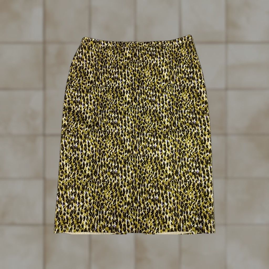 J.Crew J.CREW Skirt Women's 6 Green Straight Pencil Zip Knit Cotton Knee Length Casual Size 28" / US 6 / IT 42 - 1 Thumbnail
