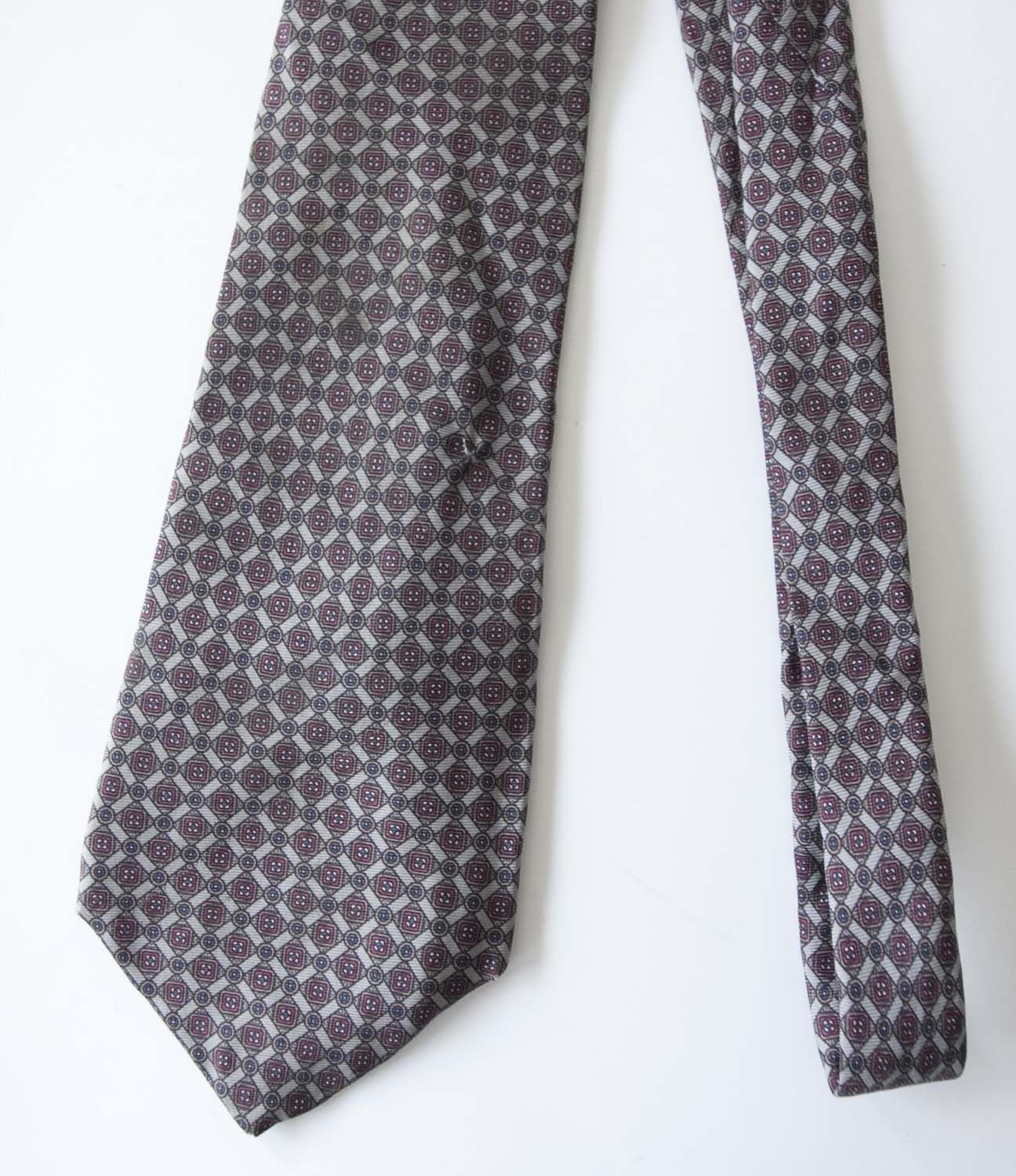 Vintage × Yves Saint Laurent Yves Saint Laurent Neckwear Tie 100% Silk Gray/ Brown Size ONE SIZE - 1 Thumbnail