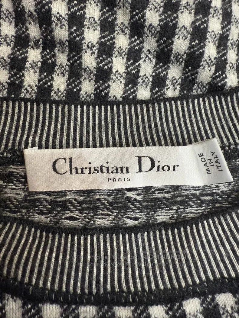 Dior Dior Black and white checkered short-sleeved knitwear shor Size XS / US 0-2 / IT 36-38 - 4 Thumbnail