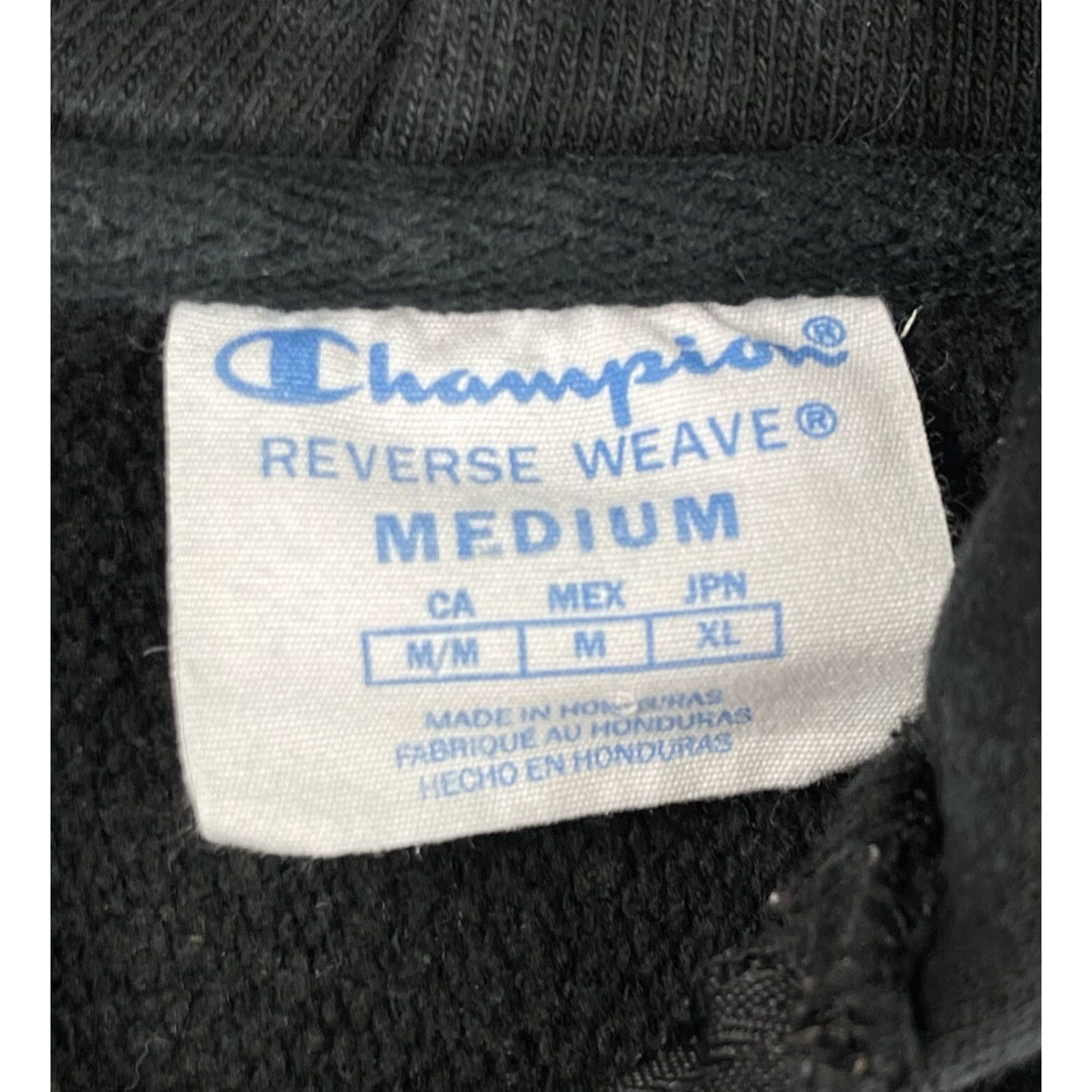 Champion Champion Full ZIP Hoodie Mens M Reverse Weave Logo Black Zip Jacket Spell Out Script Size US M / EU 48-50 / 2 - 2 Thumbnail
