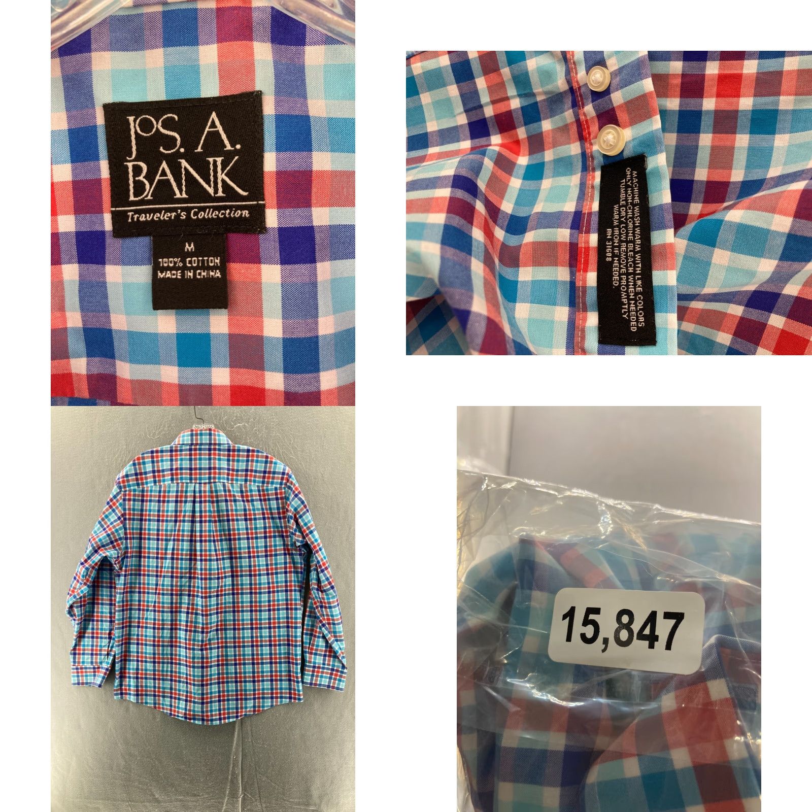 Jos. A. Bank Jos A Bank Traveler Shirt Mens Medium Blue Red Stripes Shirt Mens Regular XS? Size US M / EU 48-50 / 2 - 8 Thumbnail