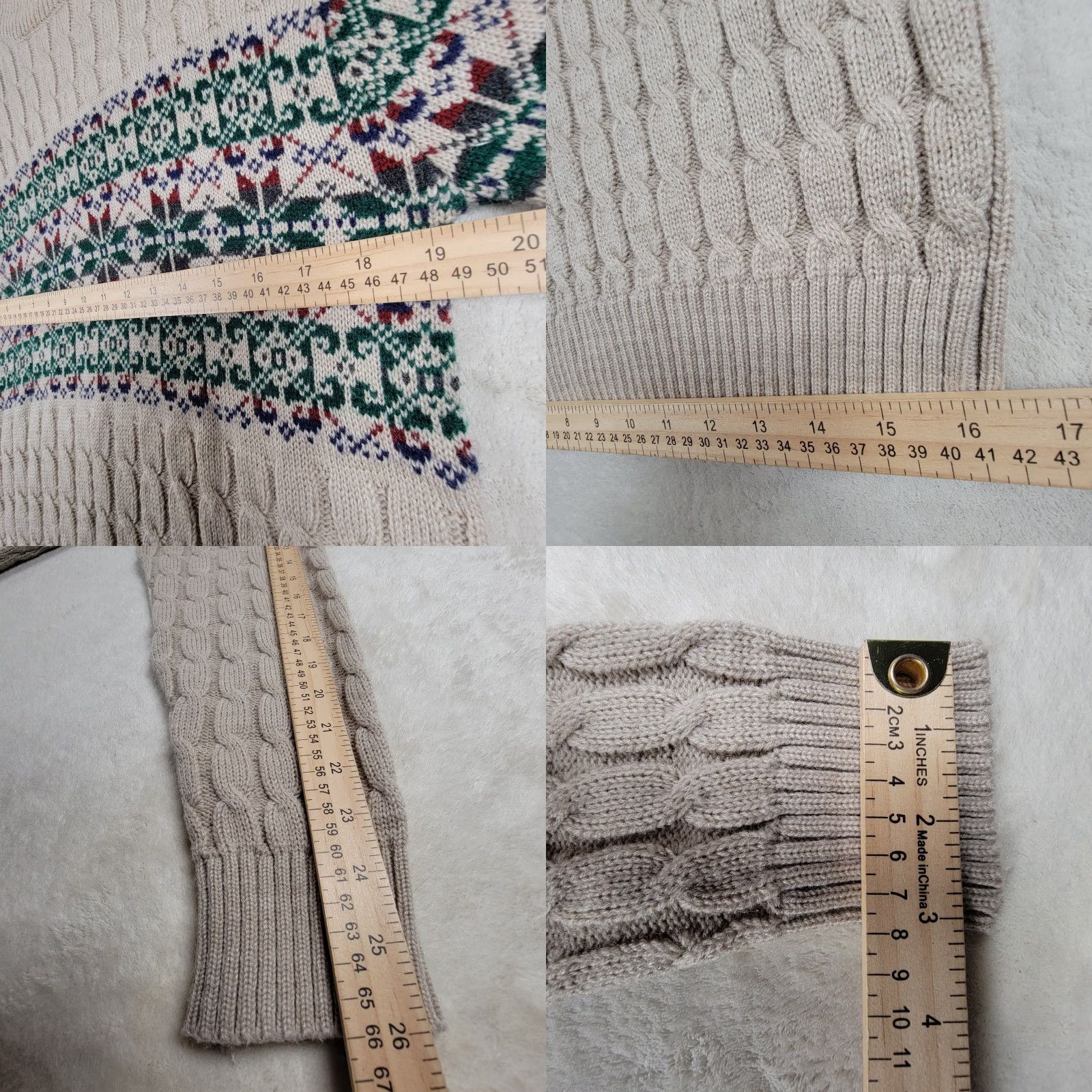 Vintage VINTAGE Mervyns Men's Collection Beige Snowflake Nordic Acrylic Sweater M Beige 1980s Mens Regular Size M Size US M / EU 48-50 / 2 - 8 Thumbnail