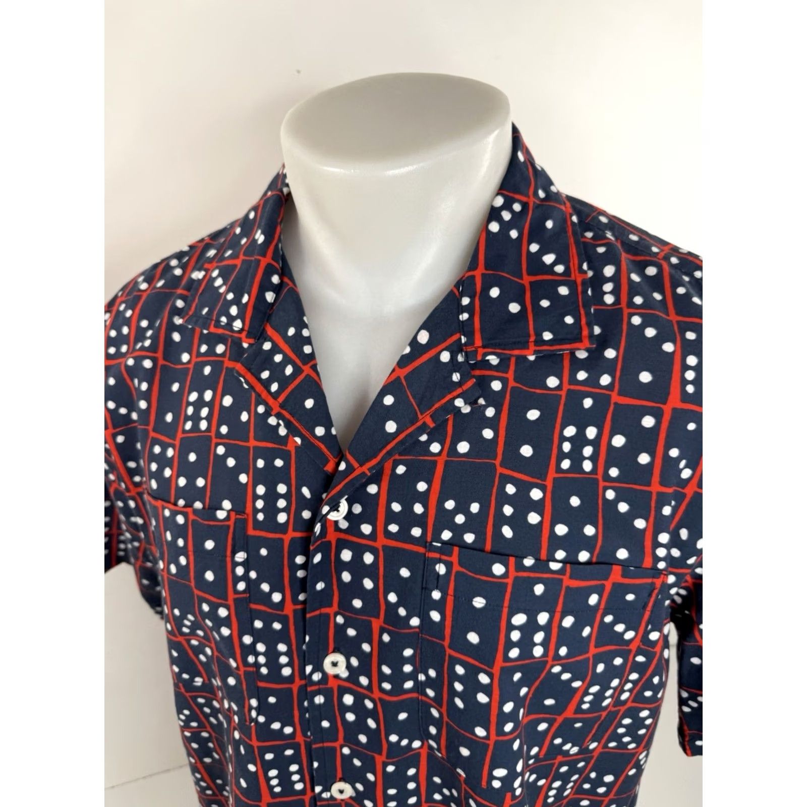 Todd Snyder TODD SNYDER / ALBIATE - DOMINO Print Loop Collar Mens L Shirt Size US L / EU 52-54 / 3 - 2 Thumbnail