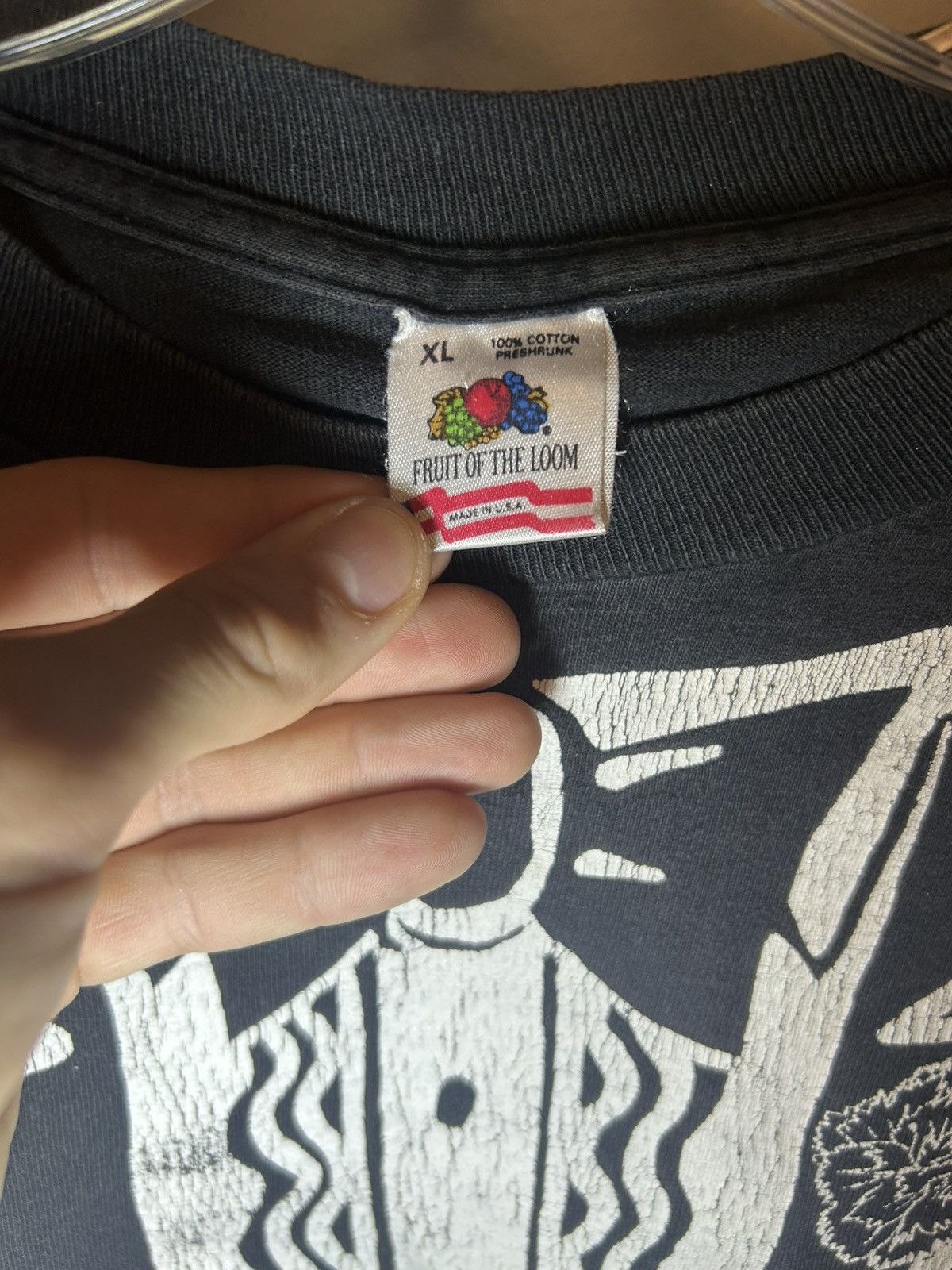 Fruit Of The Loom × Vintage Vintage 90’s Tuxedo print longsleeve single-stitch shirt Size US XL / EU 56 / 4 - 3 Thumbnail