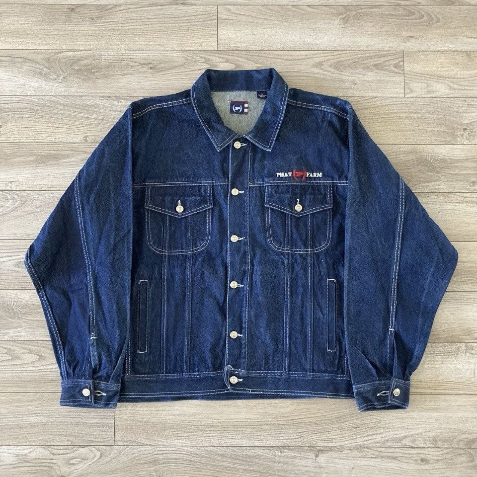 Phat Farm Phat Farm navy denim jean jacket Size US XL / EU 56 / 4 - 1 Thumbnail