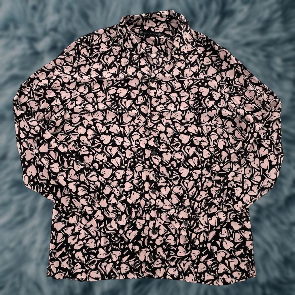 Allsaints VINTAGE AllSaints Shirt Men's Long Sleeve Button-Up XL Pink Geometric 90s Casual Size US XL / EU 56 / 4 - 1 Thumbnail