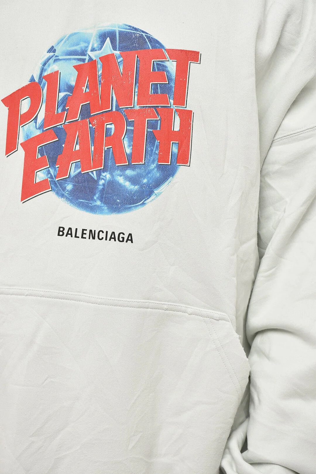Balenciaga og1mm0426 Cotton Vintage-Effect Hoodie in Grey Size US S / EU 44-46 / 1 - 2 Thumbnail