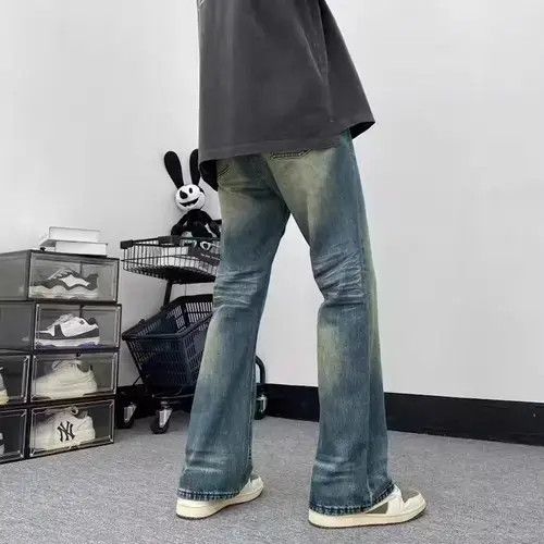 Jean Vintage distressed washed corrugated bootcut jeans Size US 32 / EU 48 - 4 Thumbnail