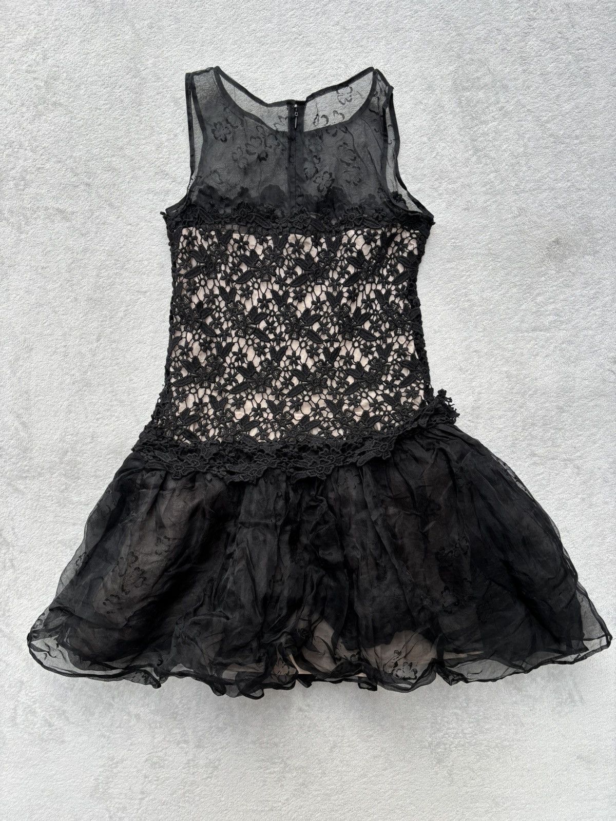 RED Valentino Floral Gothic Sheer Mesh Lace Ballerina Style Dress Size S / US 4 / IT 40 - 10 Thumbnail