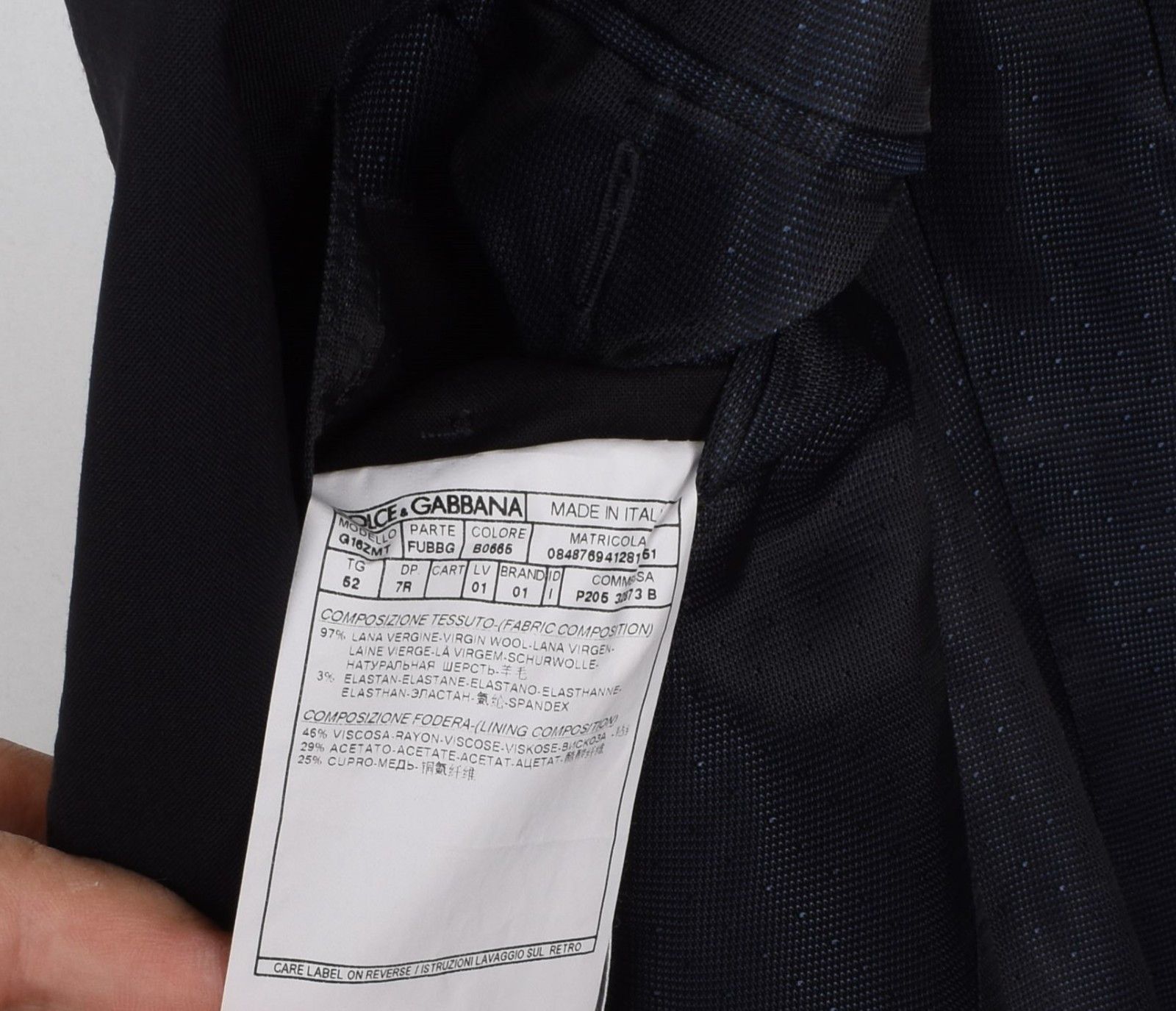 Dolce & Gabbana Dolce Gabbana Men Suit Single Breasted Martini IT52-L, S1680 Size 52R - 10 Thumbnail