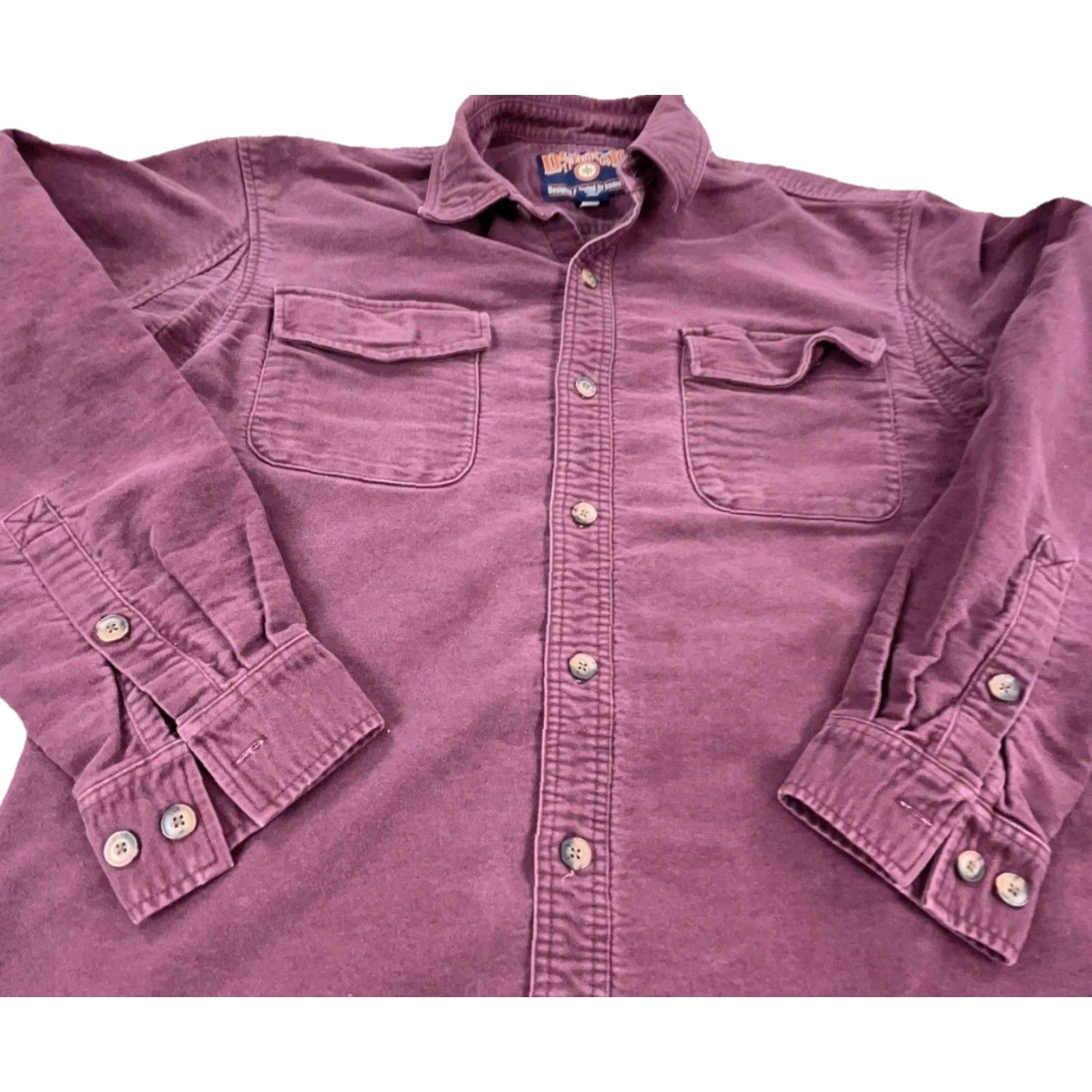 Vintage Duluth Shirt Men Large Maroon Button Up Chamois Cloth Heavy Outdoor Camp Hiking Size US L / EU 52-54 / 3 - 3 Thumbnail