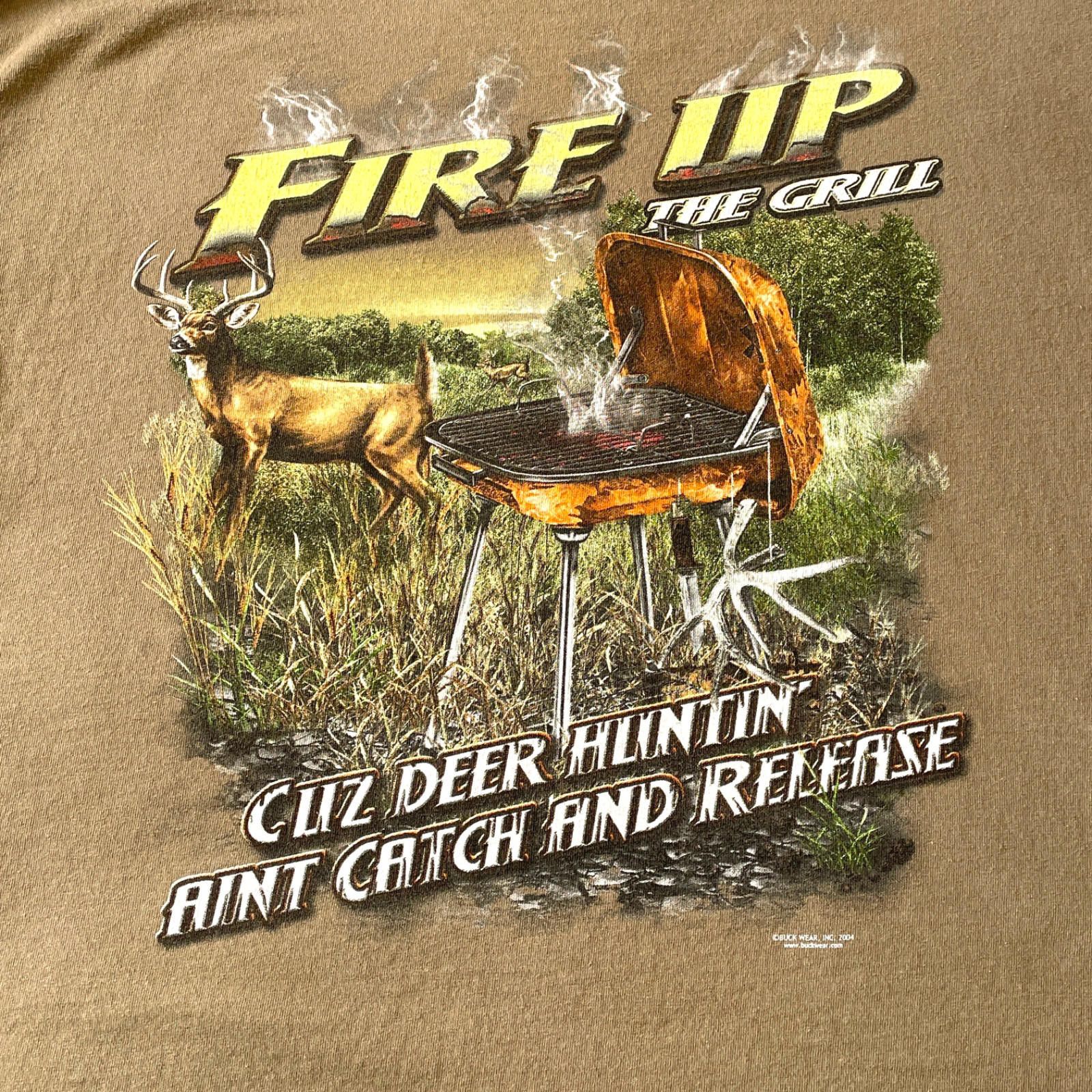 Other Buck Wear XL Fire Up The Grill Hunting Deer T Shirt Mens Size US XL / EU 56 / 4 - 3 Thumbnail