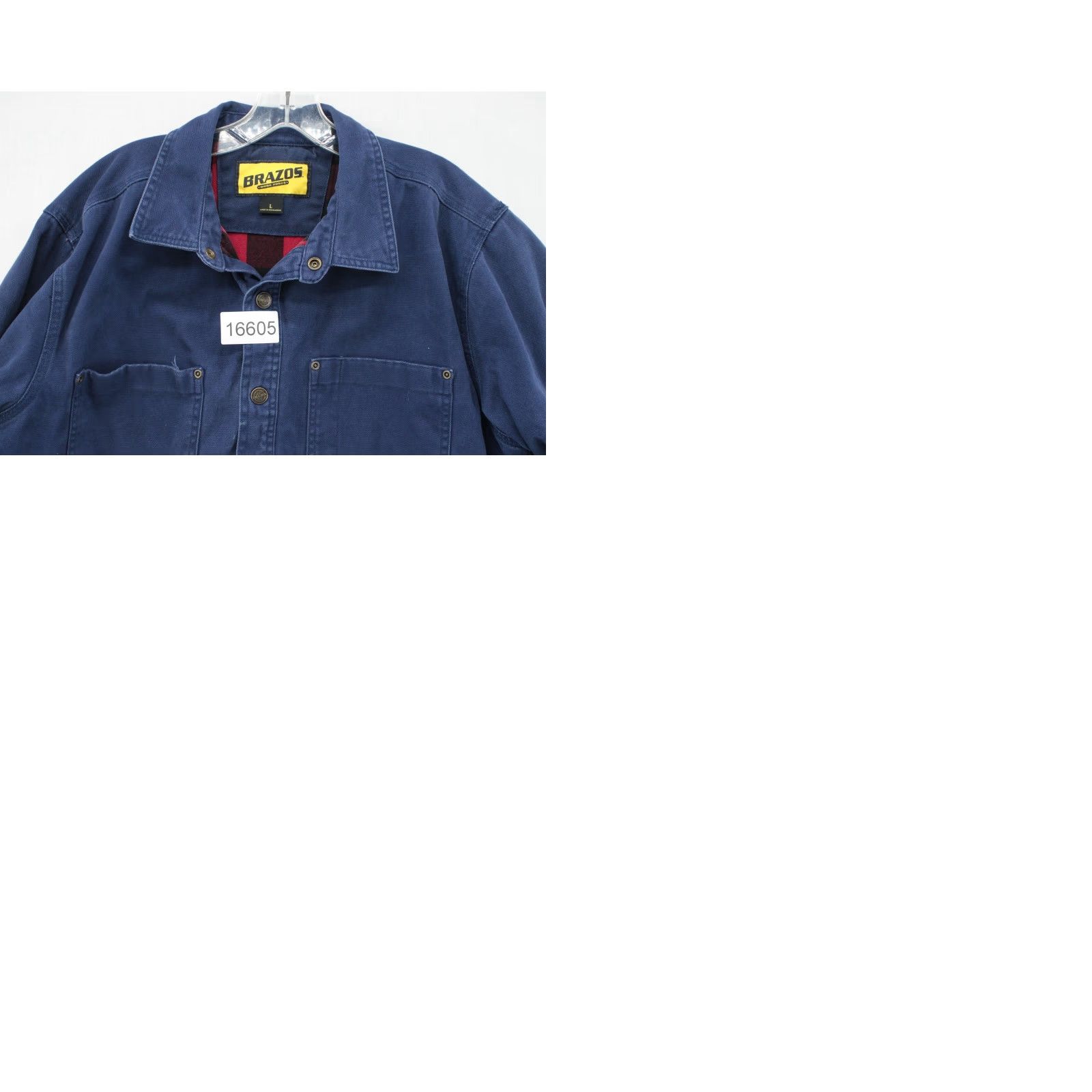 Vintage VINTAGE Brazos Work Force Jacket Men's L Blue Buffalo Plaid Lined Flannel Canvas Jacket Bomber Size US L / EU 52-54 / 3 - 9 Thumbnail