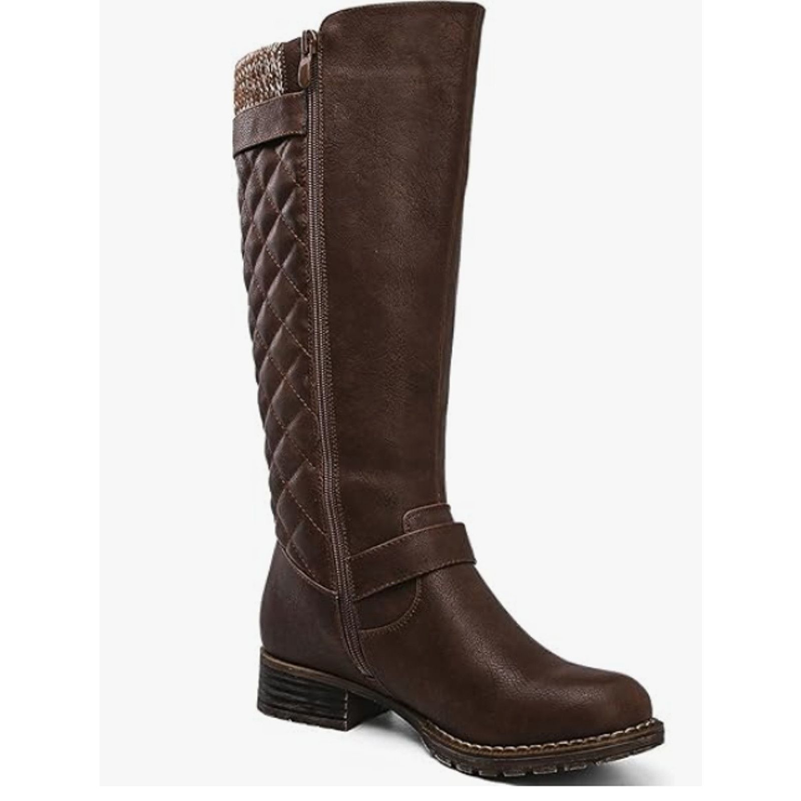 The Unbranded Brand Women's Quilted Knee-High Riding Boots SIZE 5.5 Size US 7.5 / IT 37.5 - 3 Thumbnail