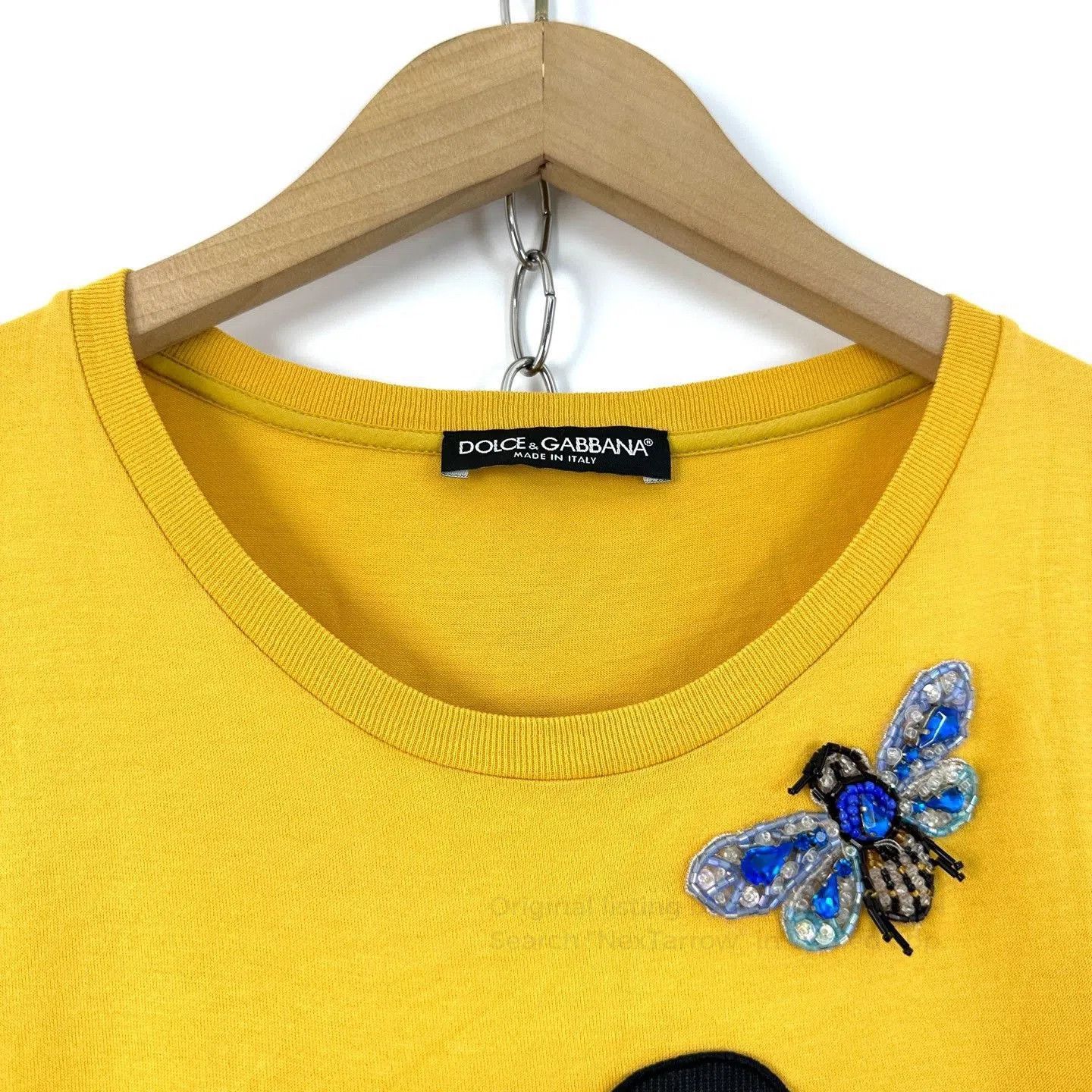 Dolce & Gabbana Dolce&Gabbana Yellow Embroidered Short Sleeve. Size S / US 4 / IT 40 - 3 Thumbnail