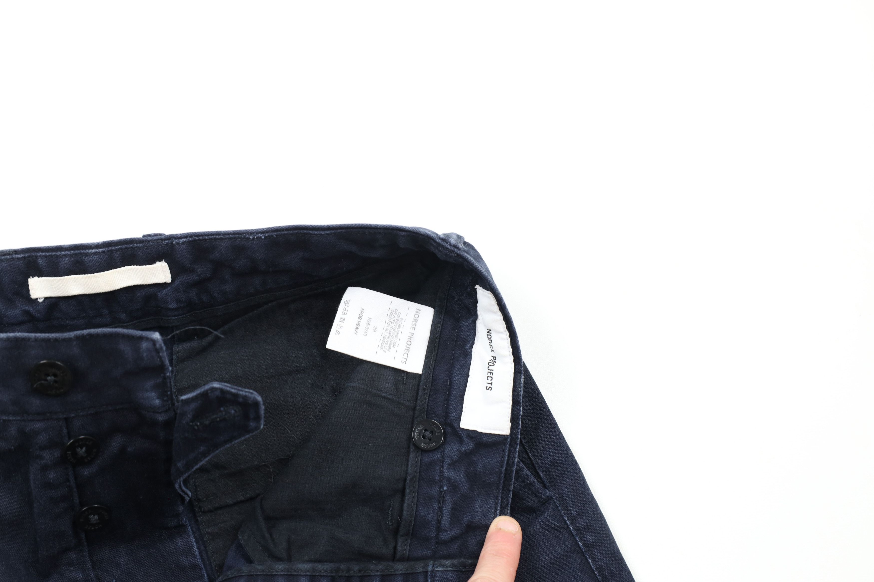 Vintage Norse Projects Button Fly Aros Heavy Chino Pants Blue Size US 29 - 8 Thumbnail