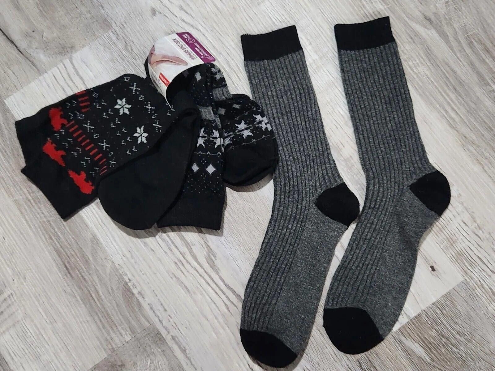 Designer Muk Luks Boot Socks Womens 3 Pairs New Winter Snowflake Size ONE SIZE - 1 Thumbnail