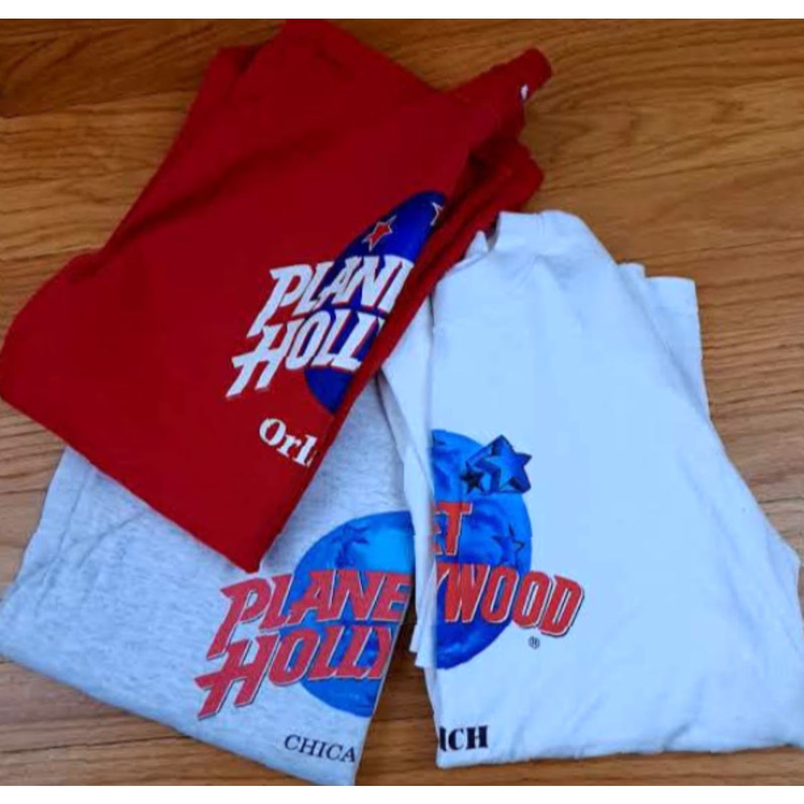 Planet Hollywood Planet Hollywood T-Shirt Set of 3, USA Chicago Orlando Munich, Medium, Red White Grey, Men, Short Sleeve, Regular Fit, USA Theme, 3 T-Shirts Size US M / EU 48-50 / 2 - 2 Thumbnail