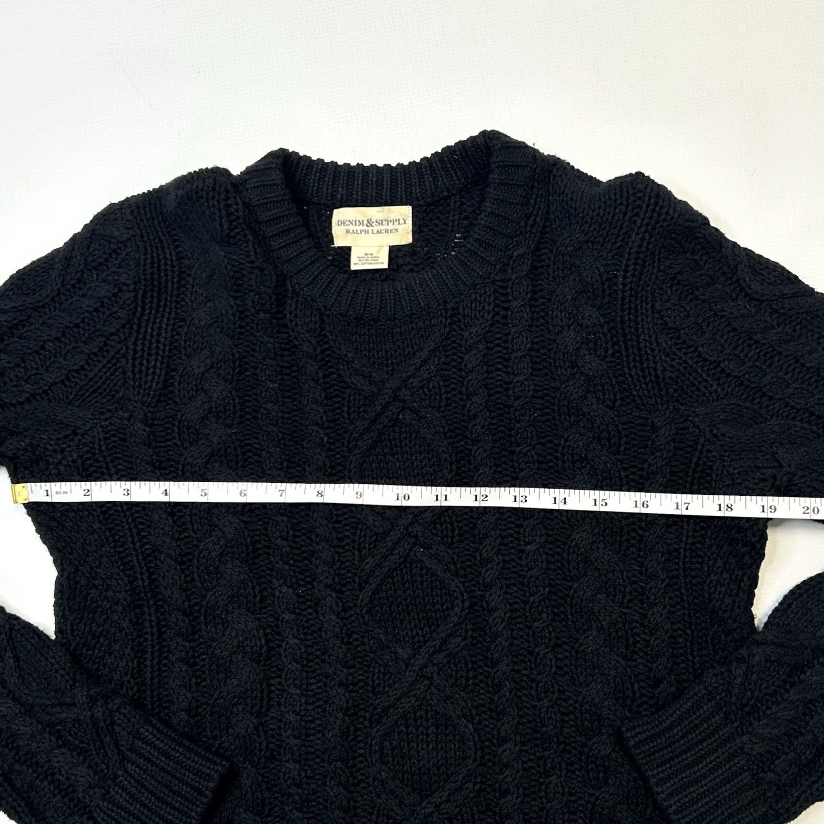 Ralph Lauren VINTAGE Denim & Supply Ralph Lauren Womens Cable Knit Sweater Size Medium In Black Size M / US 6-8 / IT 42-44 - 6 Thumbnail