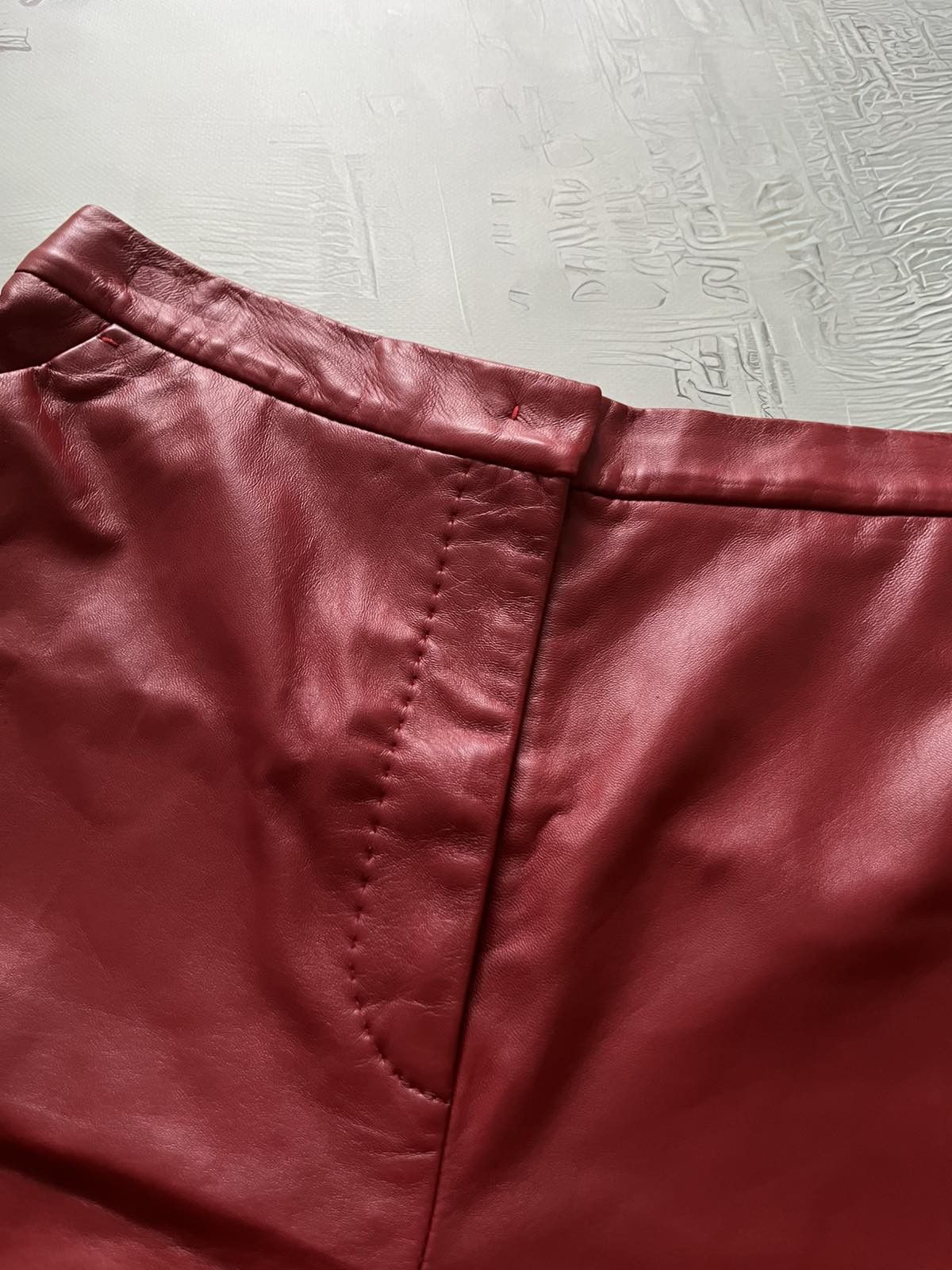 Max Mara RRP 695 $ Max Mara LACUNA Women's Leather Shorts Red Size 32" / US 10 / IT 46 - 3 Thumbnail