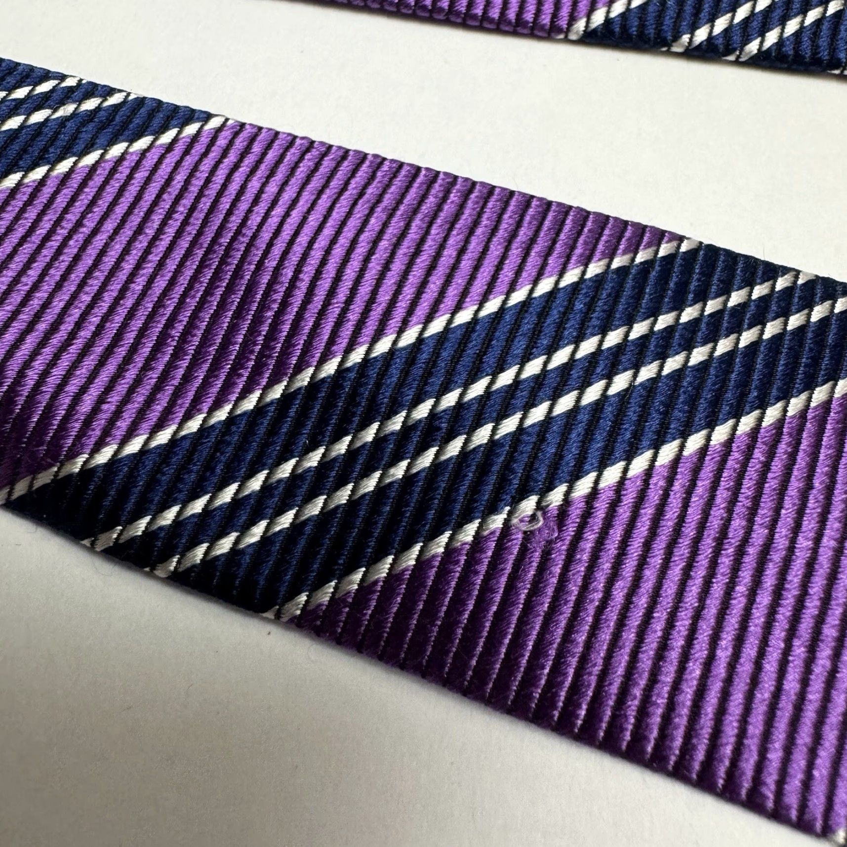 Brooks Brothers Brooks Brothers Tie Silk Striped Purple Navy Made in USA 3.5"x60" Mens Size ONE SIZE - 5 Thumbnail