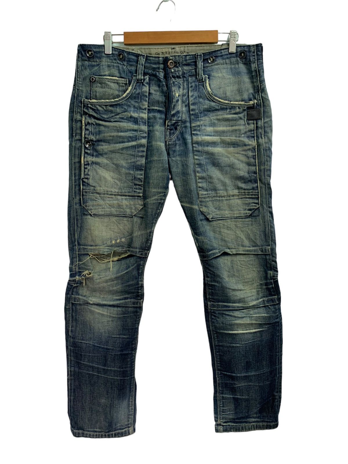 🔥Rare Japanese Brand G-Star 3301 Distressed Jeans