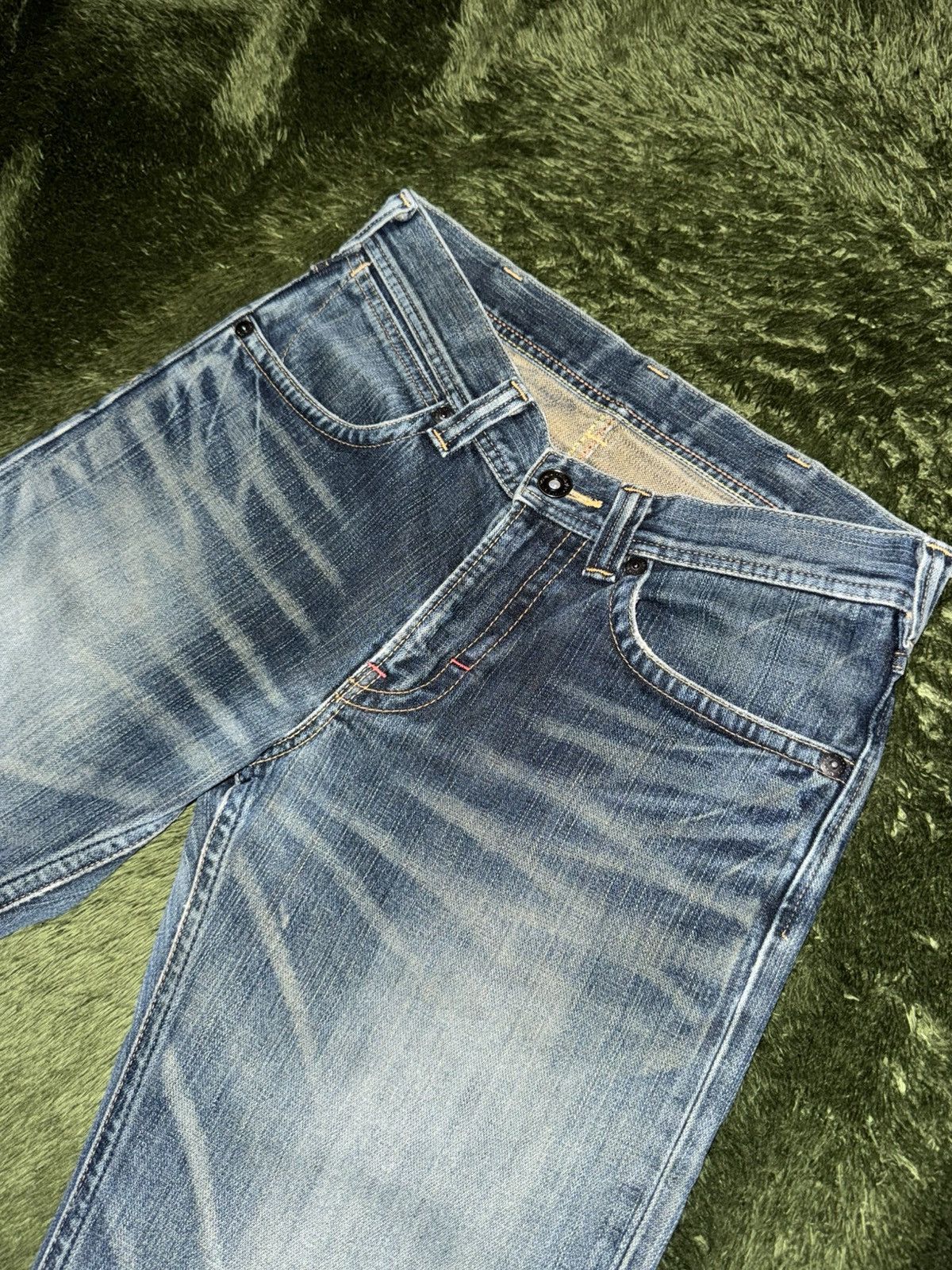 Wrangler [29] wrangler japan red batek vintage washed denim pants Size US 29 - 2 Thumbnail