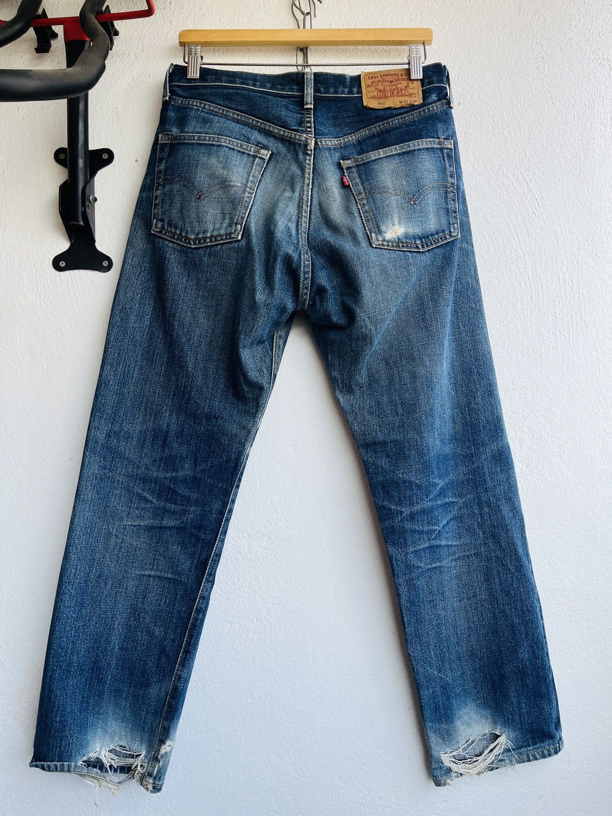 Levi's Vintage Clothing Vintage Levi's 502XX Big E Distressed Selvedge Jeans J22 Size US 31 - 2 Thumbnail