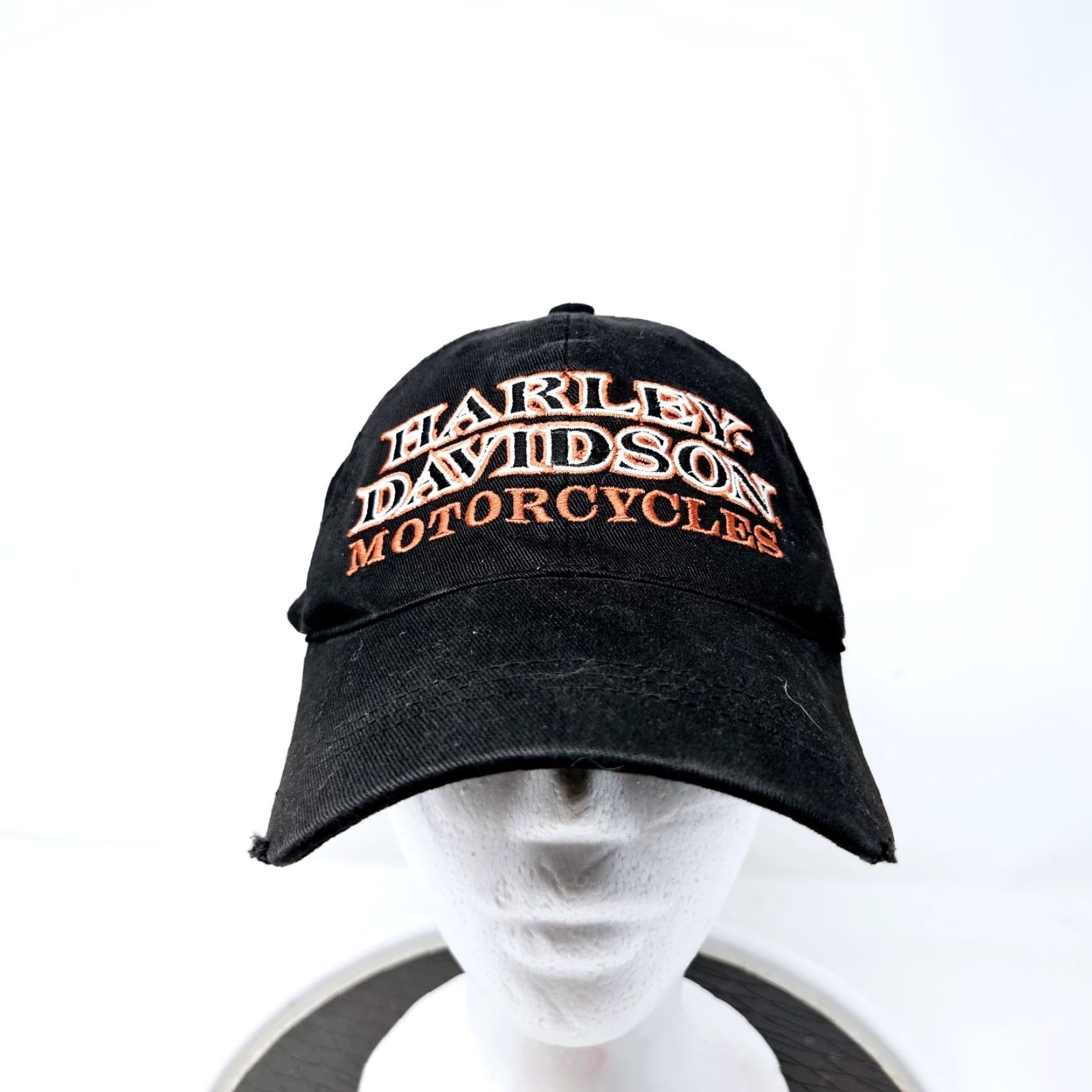 Harley Davidson VINTAGE Harley-Davidson Black L/XL Fitted Hat Baseball Cap Men Motorcycle USA Size ONE SIZE - 2 Thumbnail