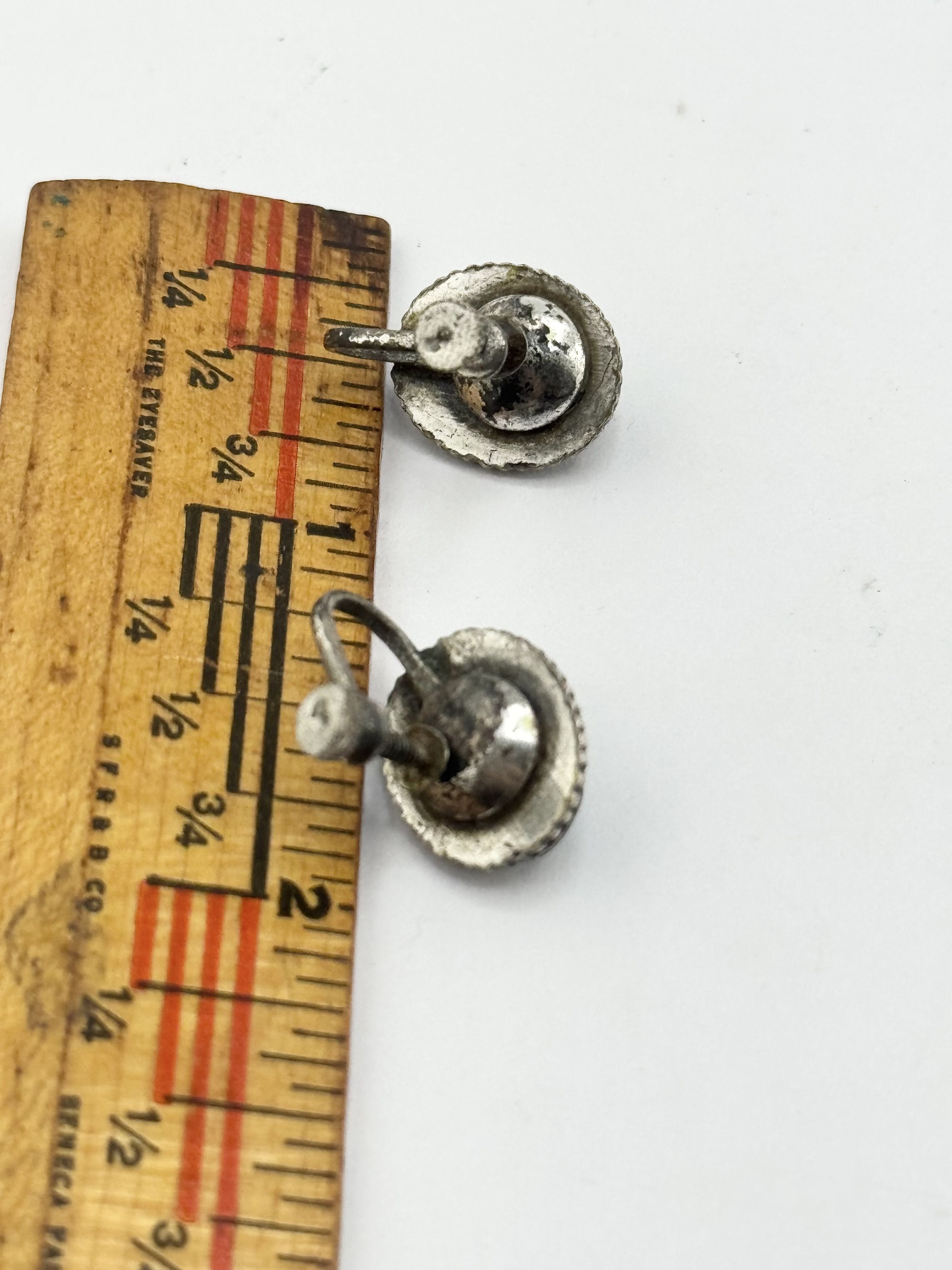 Vintage Vintage blue glass scarab screwback earrings Size ONE SIZE - 5 Thumbnail